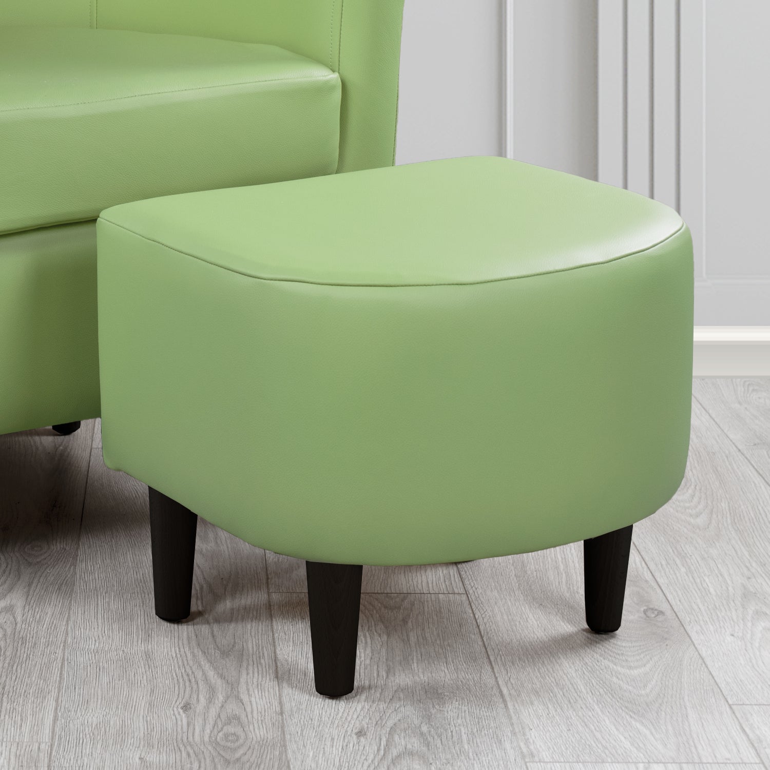 St Tropez Footstool in Crest Leather Shelly Crib 5 Genuine Leather
