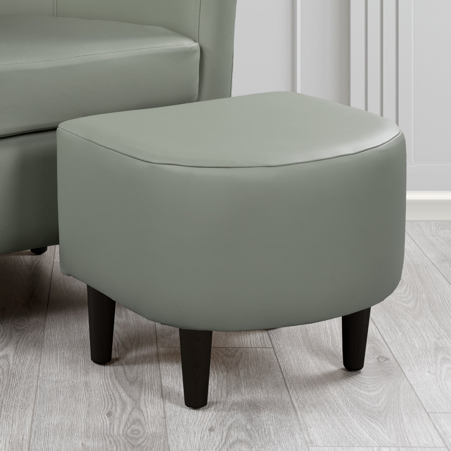 St Tropez Footstool in Crest Leather Shelly Crib 5 Genuine Leather