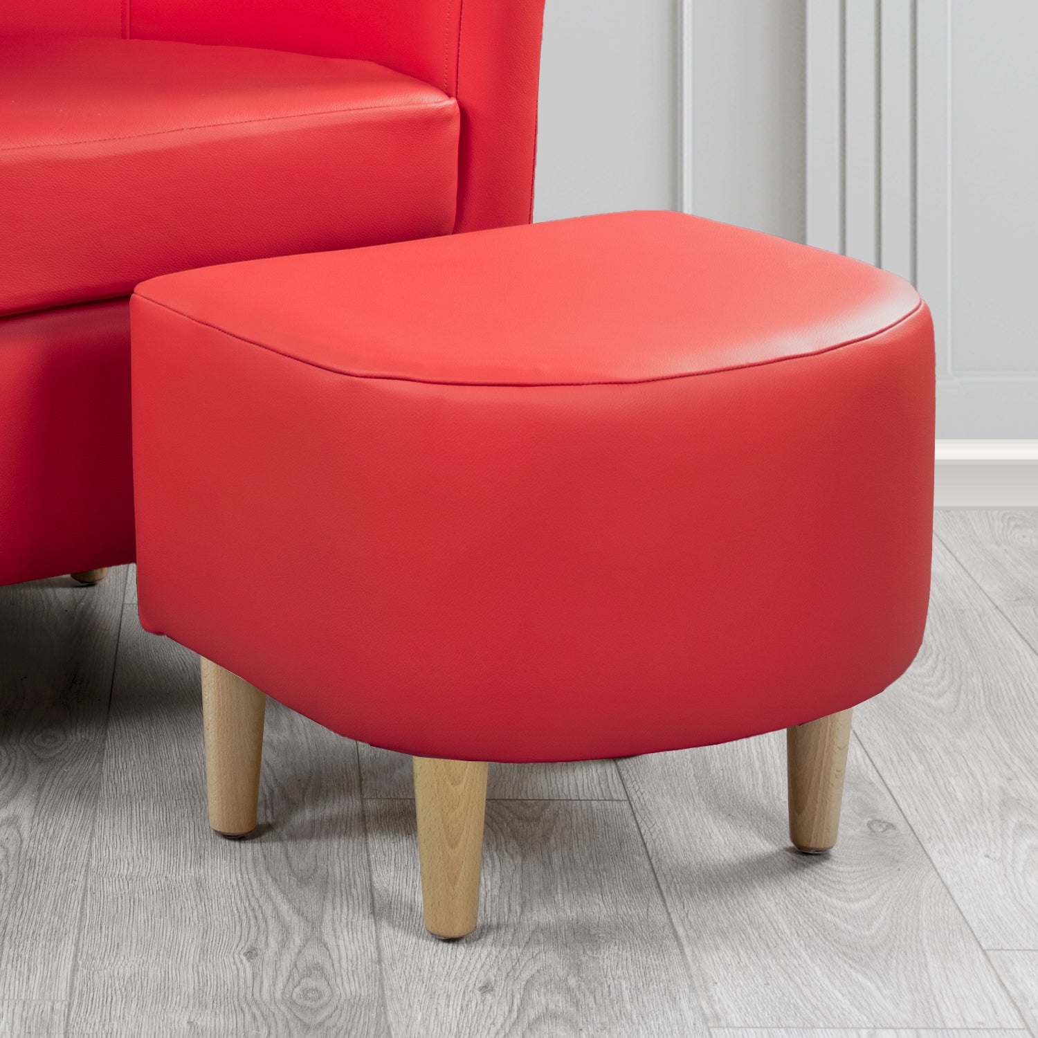 St Tropez Footstool in Crest Leather Shelly Crib 5 Genuine Leather