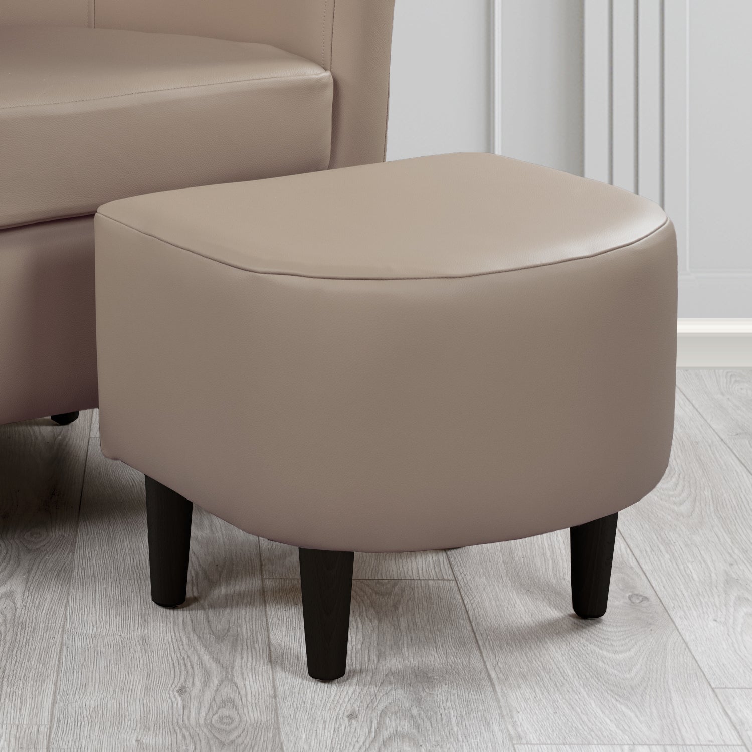 St Tropez Footstool in Crest Leather Shelly Crib 5 Genuine Leather