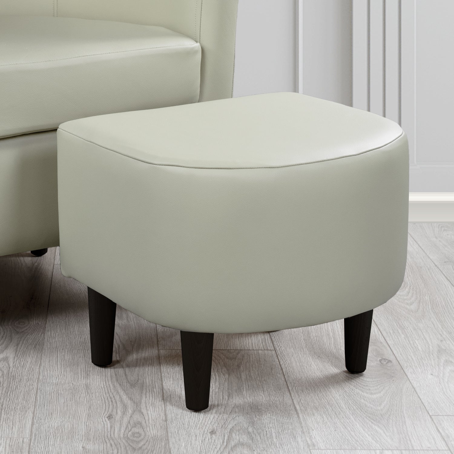 St Tropez Footstool in Crest Leather Shelly Crib 5 Genuine Leather