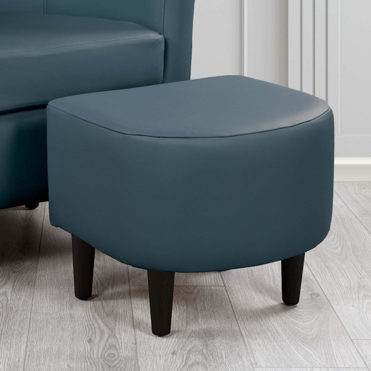 St Tropez Footstool in Crest Leather Shelly Crib 5 Genuine Leather