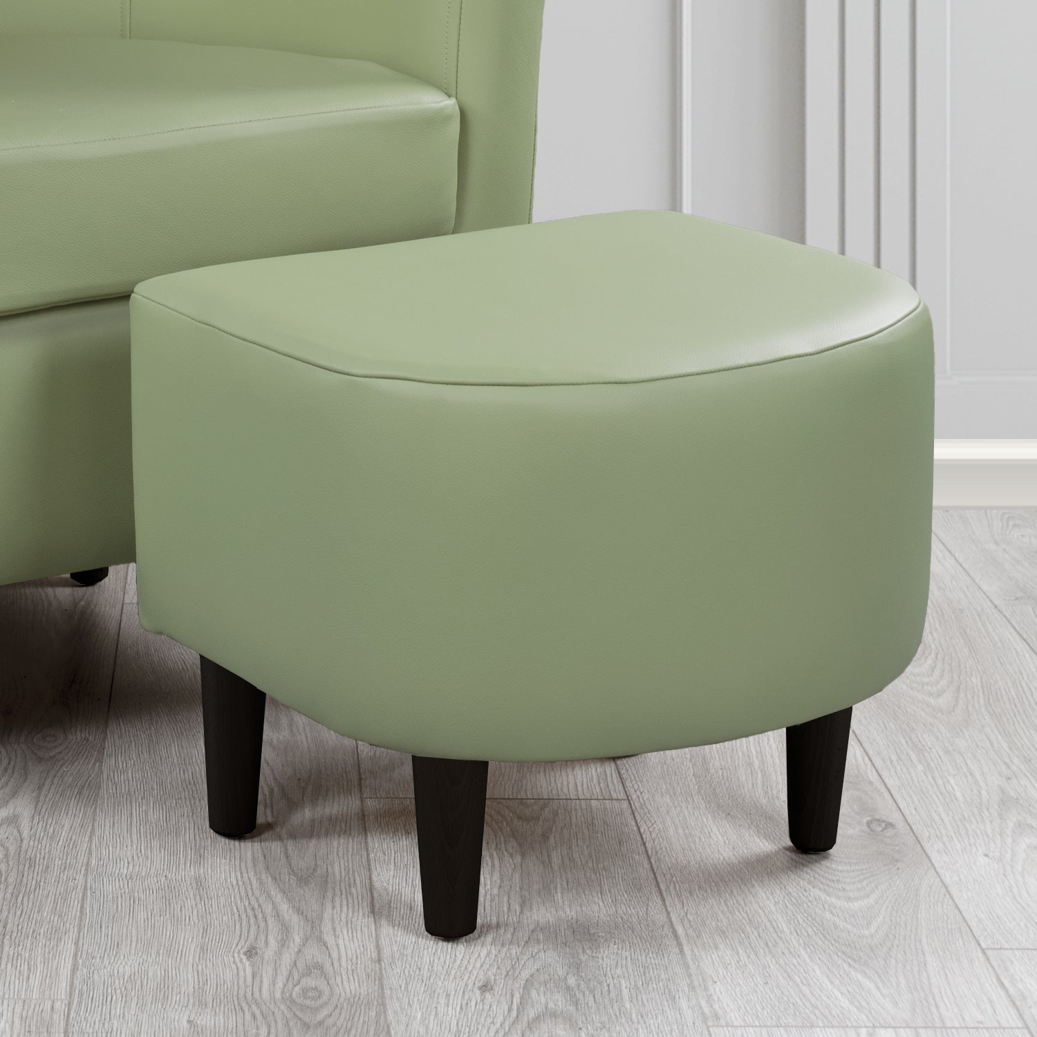 St Tropez Footstool in Crest Leather Shelly Crib 5 Genuine Leather