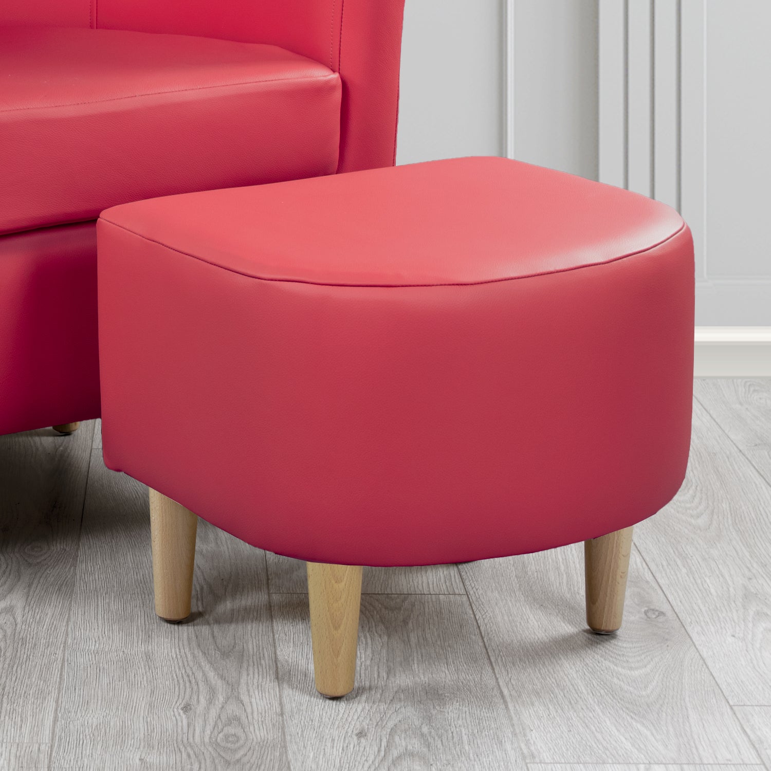 St Tropez Footstool in Crest Leather Shelly Crib 5 Genuine Leather