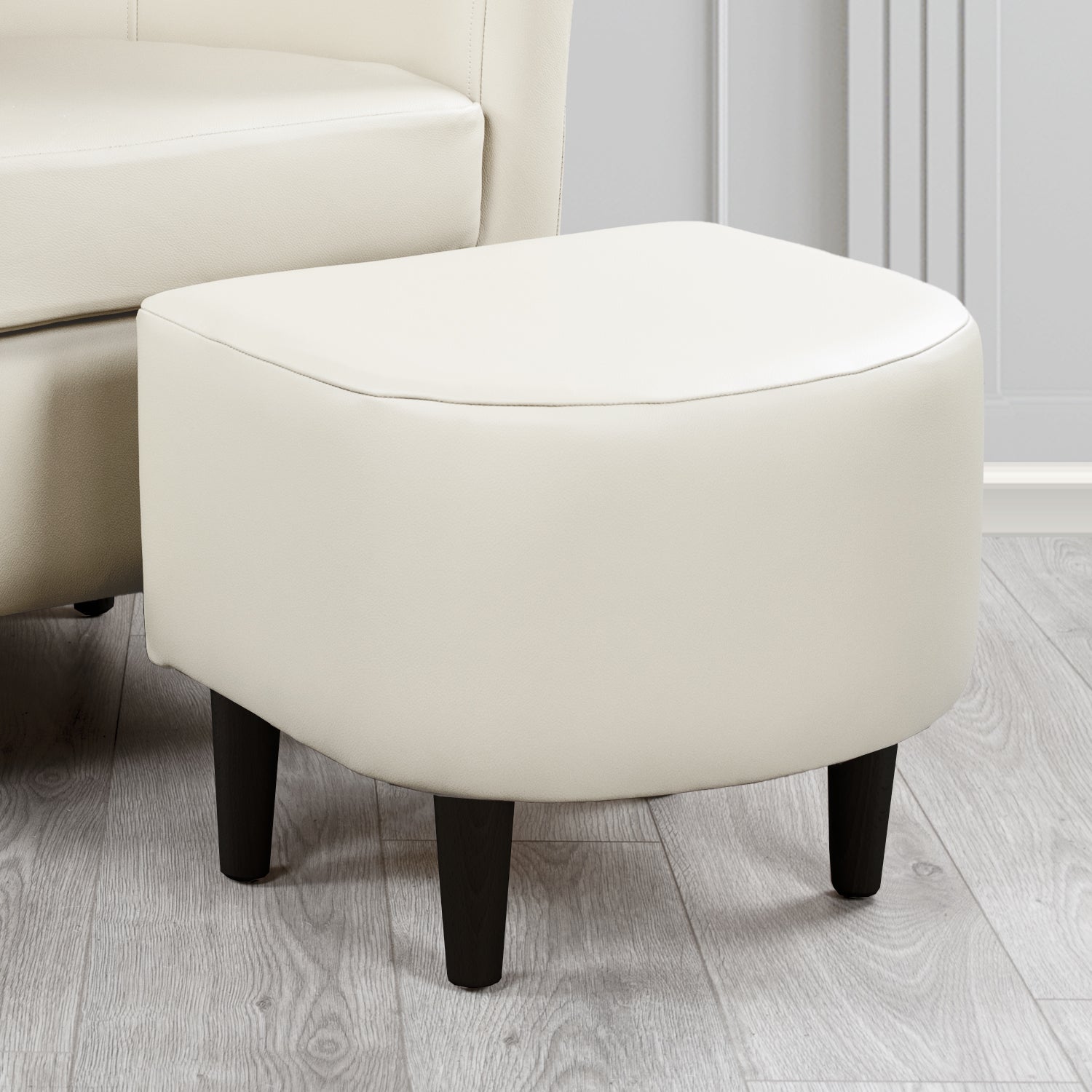 St Tropez Footstool in Crest Leather Shelly Crib 5 Genuine Leather