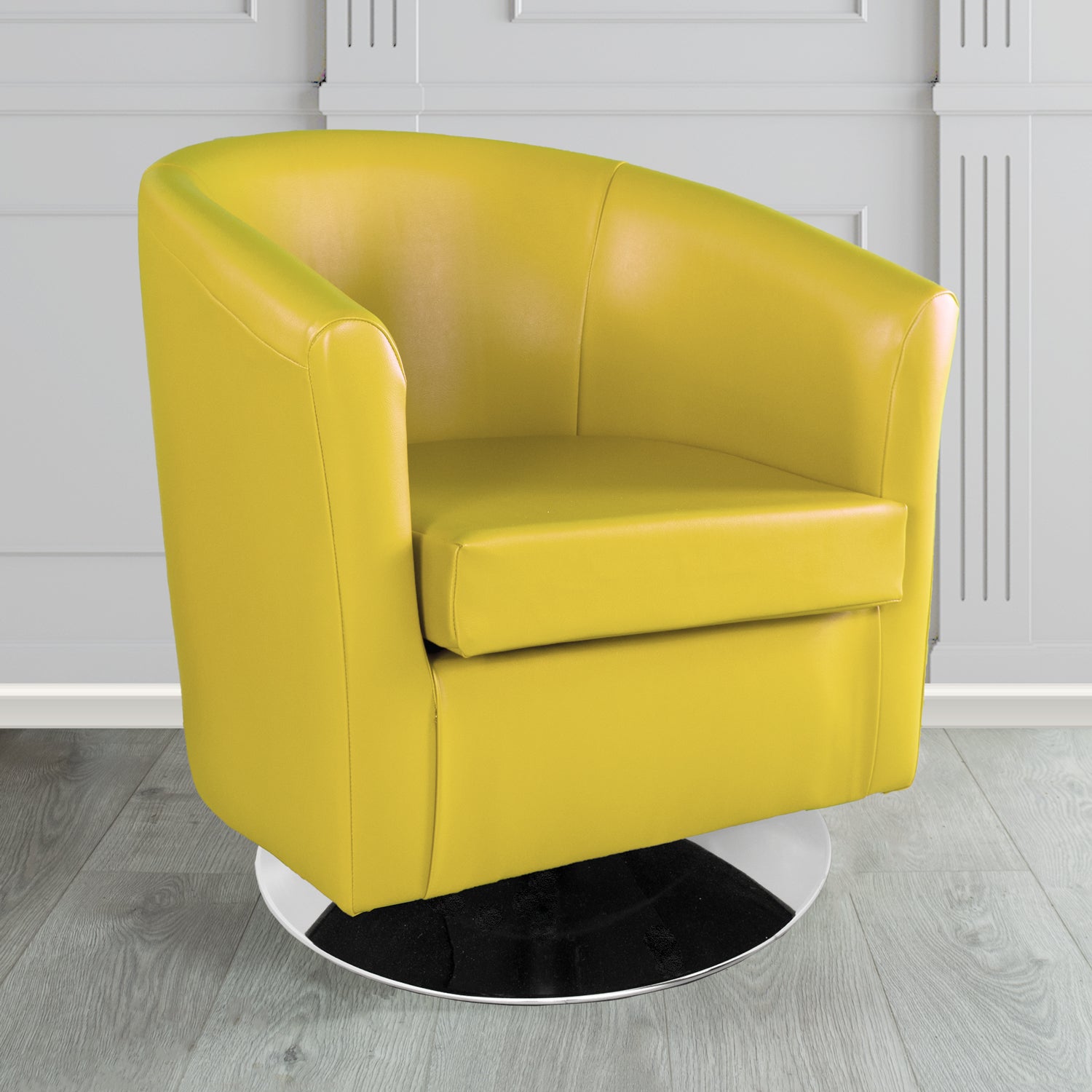 St Tropez Swivel Tub Chair in Chieftain Fabrics Just Colour Crib 5 Faux Leather