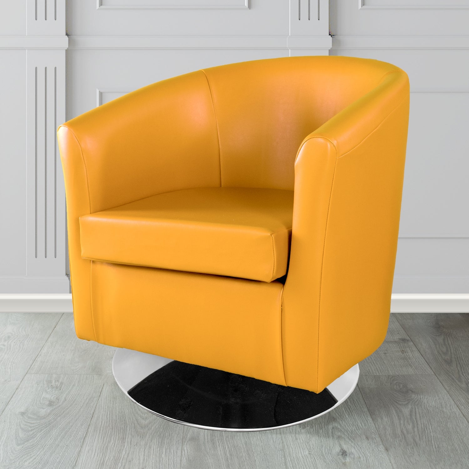 St Tropez Swivel Tub Chair in Chieftain Fabrics Just Colour Crib 5 Faux Leather
