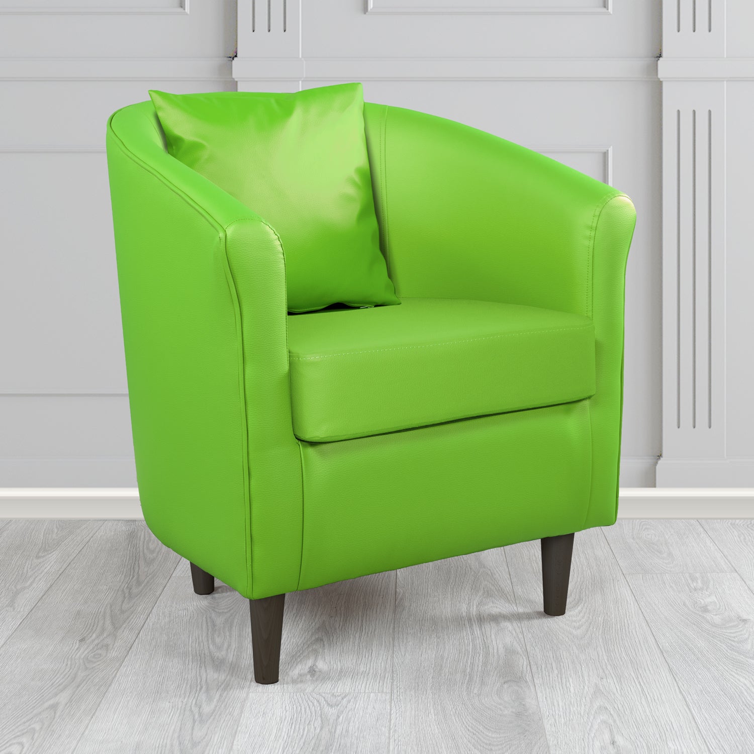 St Tropez Tub Chair with Scatter Cushion in Madrid Faux Leather - The Tub Chair Shop