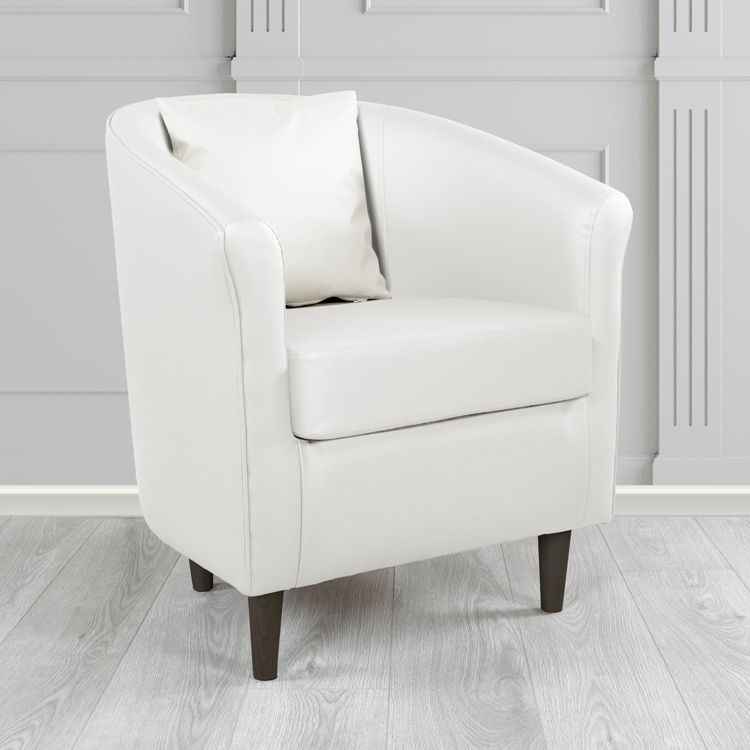 St Tropez Tub Chair with Scatter Cushion in Madrid Faux Leather