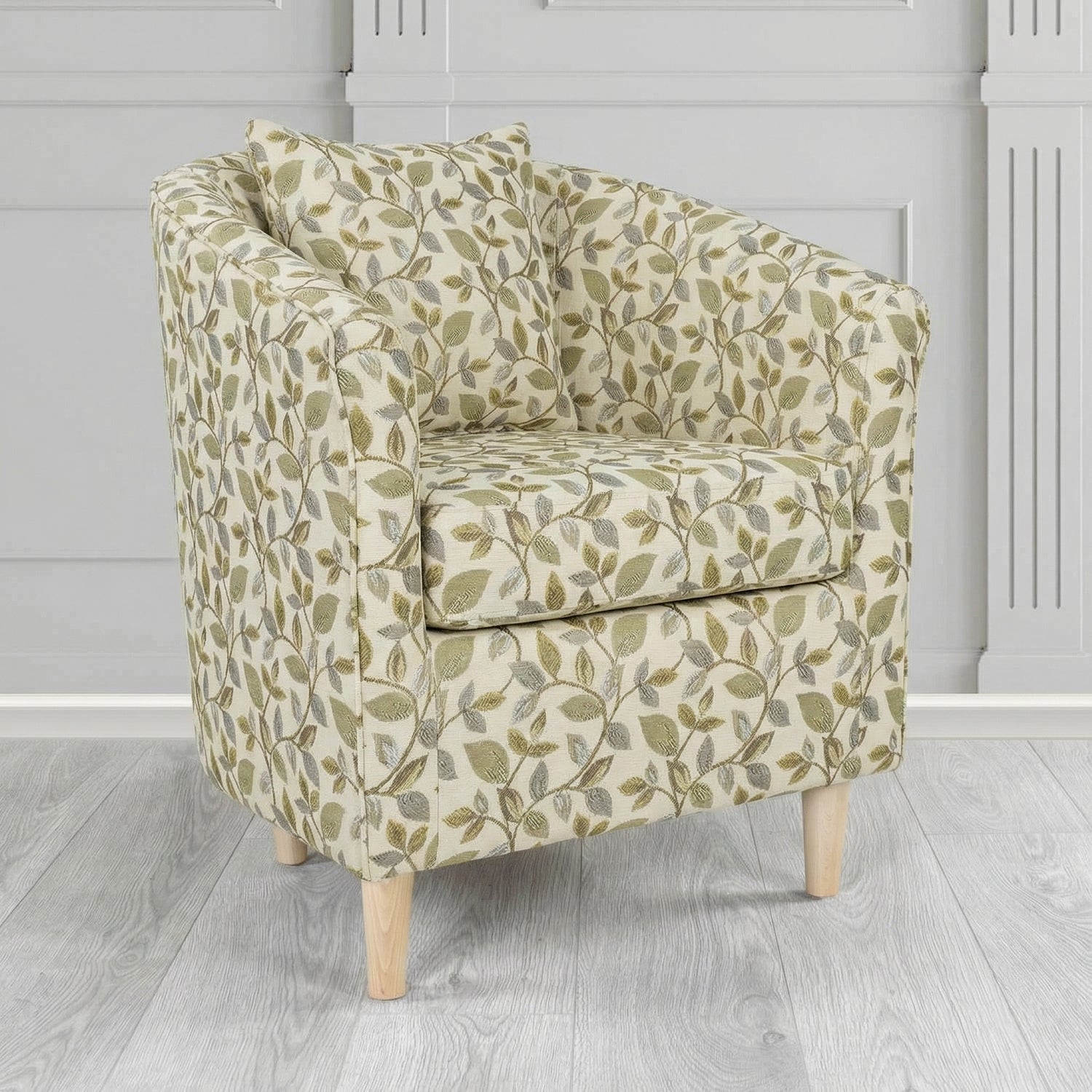 St Tropez Tub Chair in Porter and Stone Vercelli Floral Fabric with Scatter Cushion