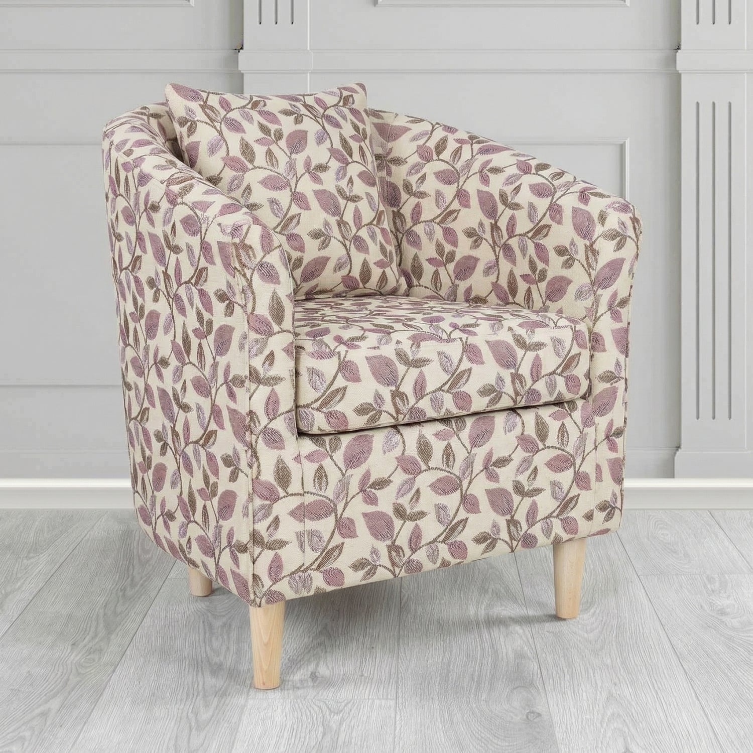 St Tropez Tub Chair in Porter and Stone Vercelli Floral Fabric with Scatter Cushion