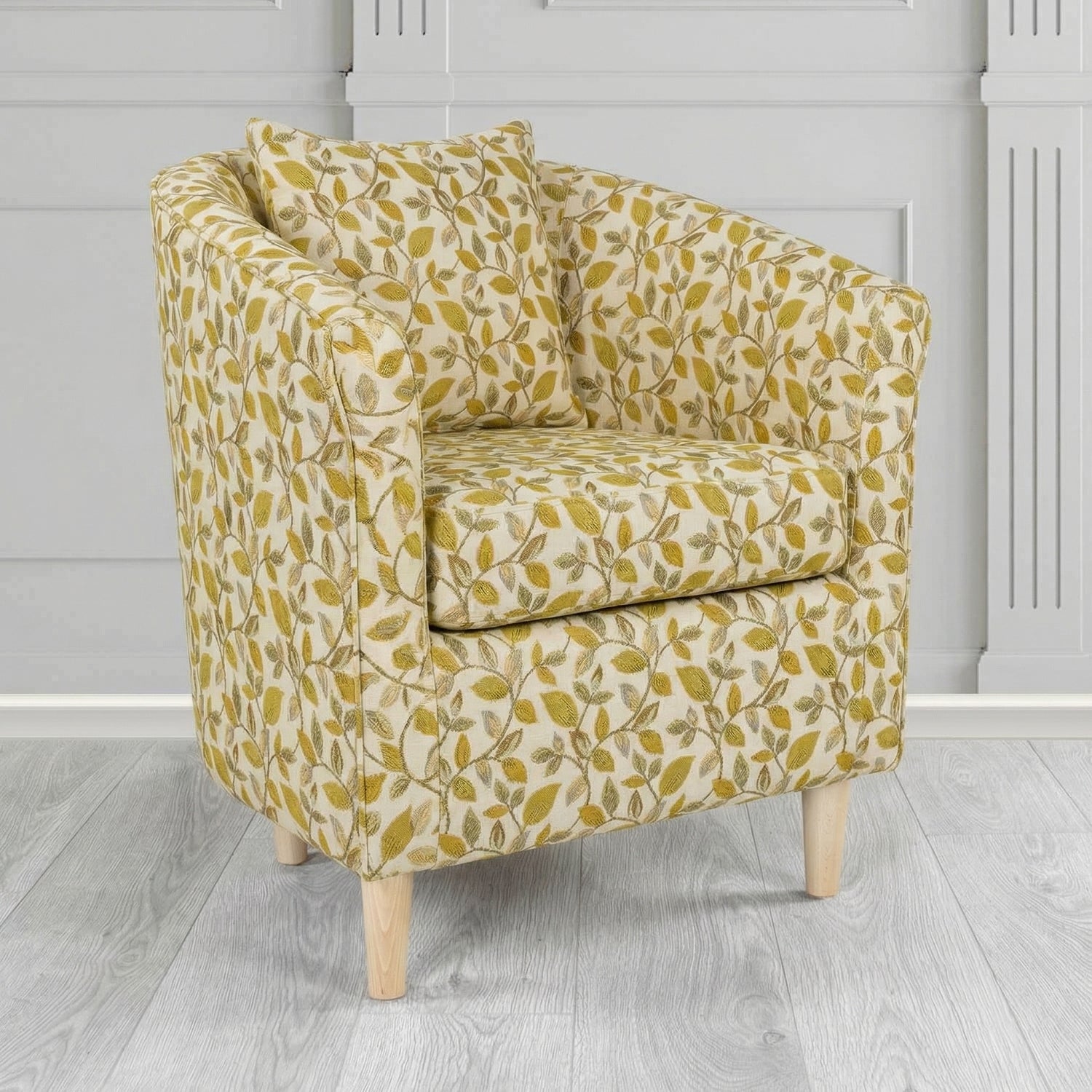 St Tropez Tub Chair in Porter and Stone Vercelli Floral Fabric with Scatter Cushion