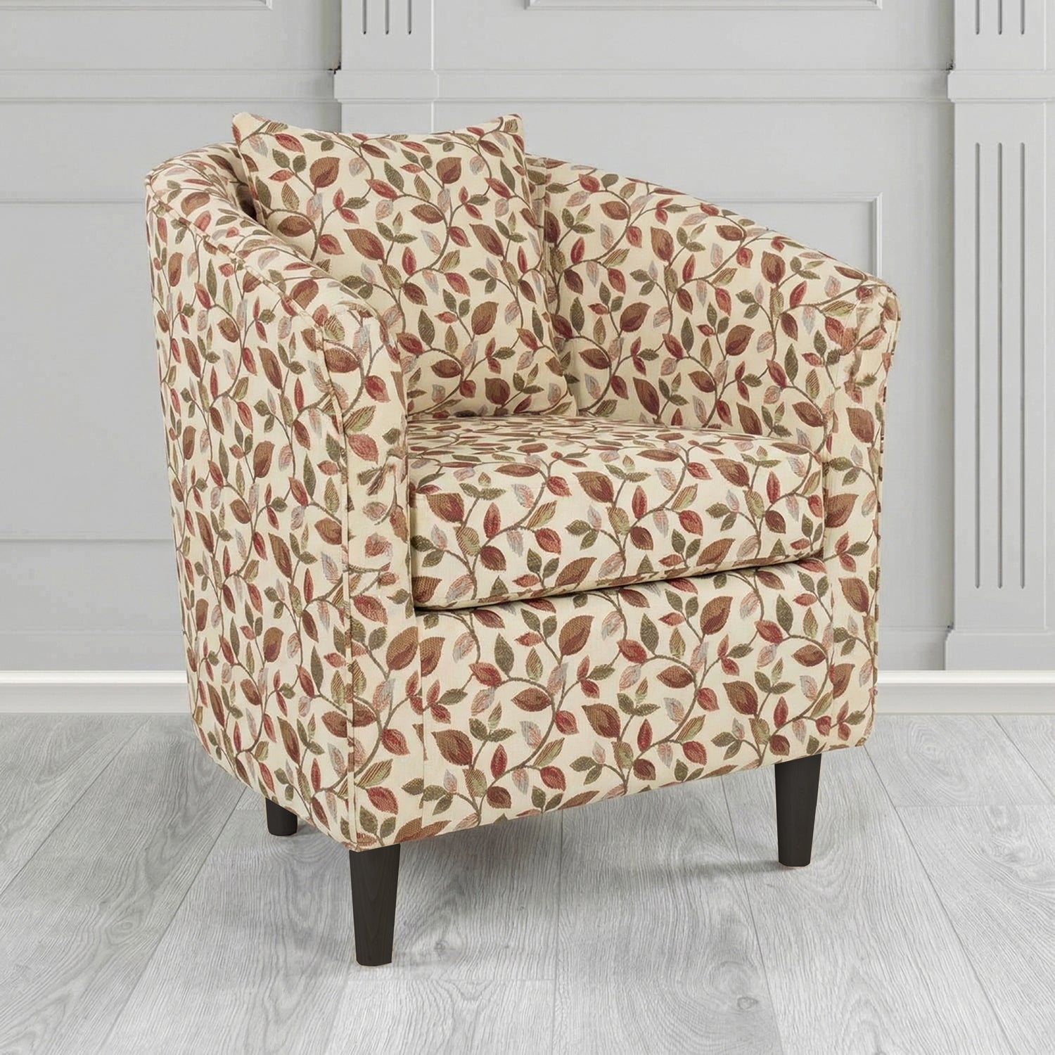 St Tropez Tub Chair in Porter and Stone Vercelli Floral Fabric with Scatter Cushion