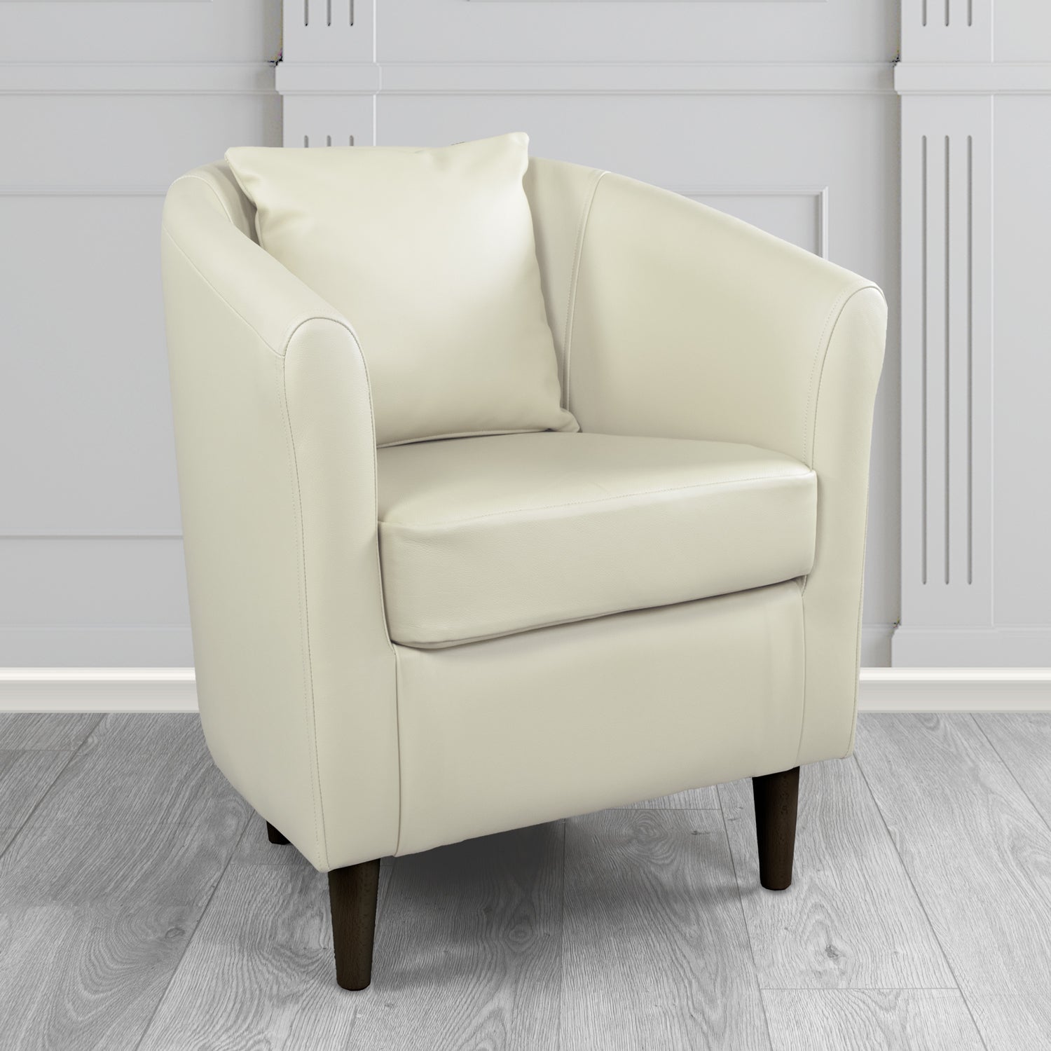 St Tropez Tub Chair with Scatter Cushion in Crest Leather Shelly Crib 5 Genuine Leather