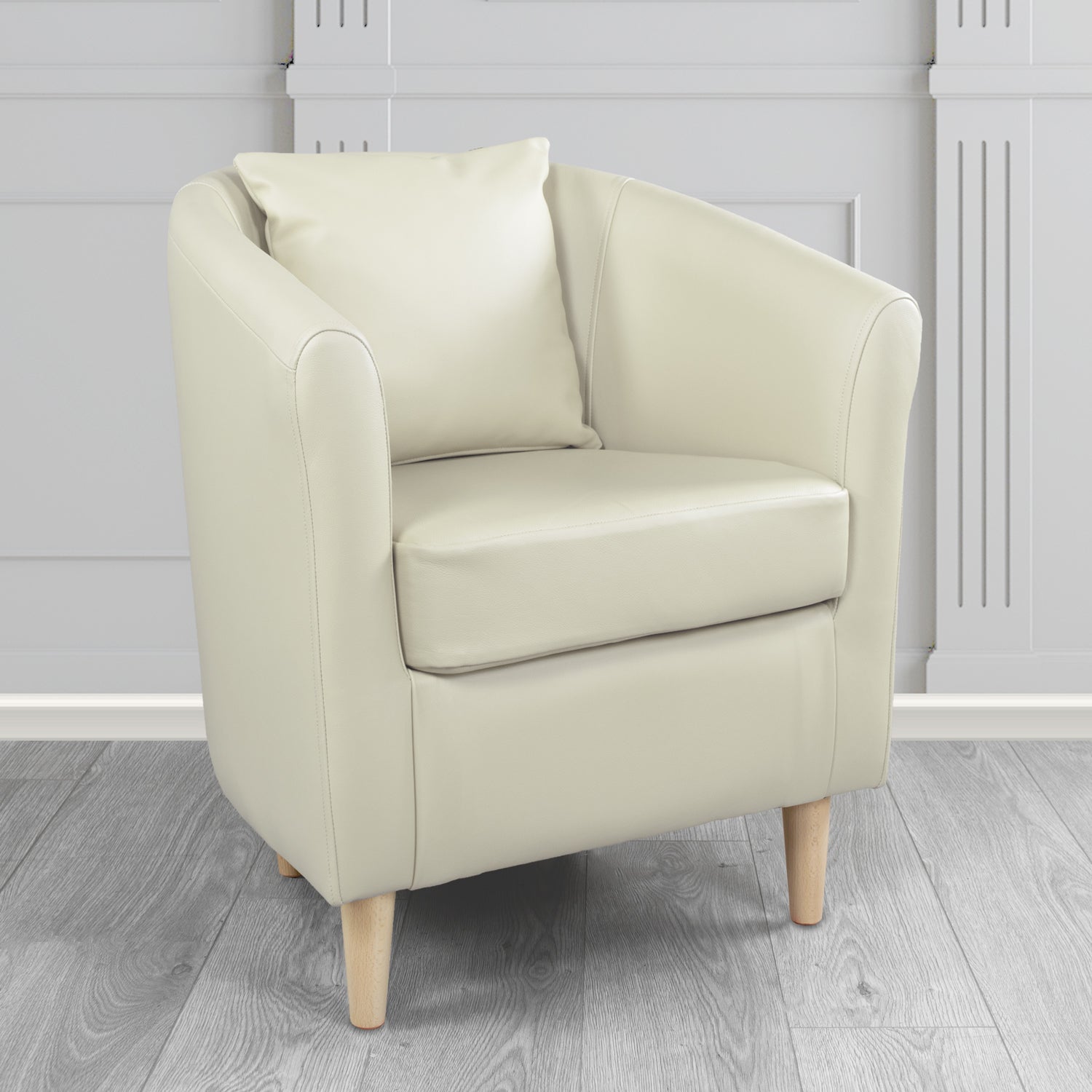 St Tropez Tub Chair with Scatter Cushion in Crest Leather Shelly Crib 5 Genuine Leather