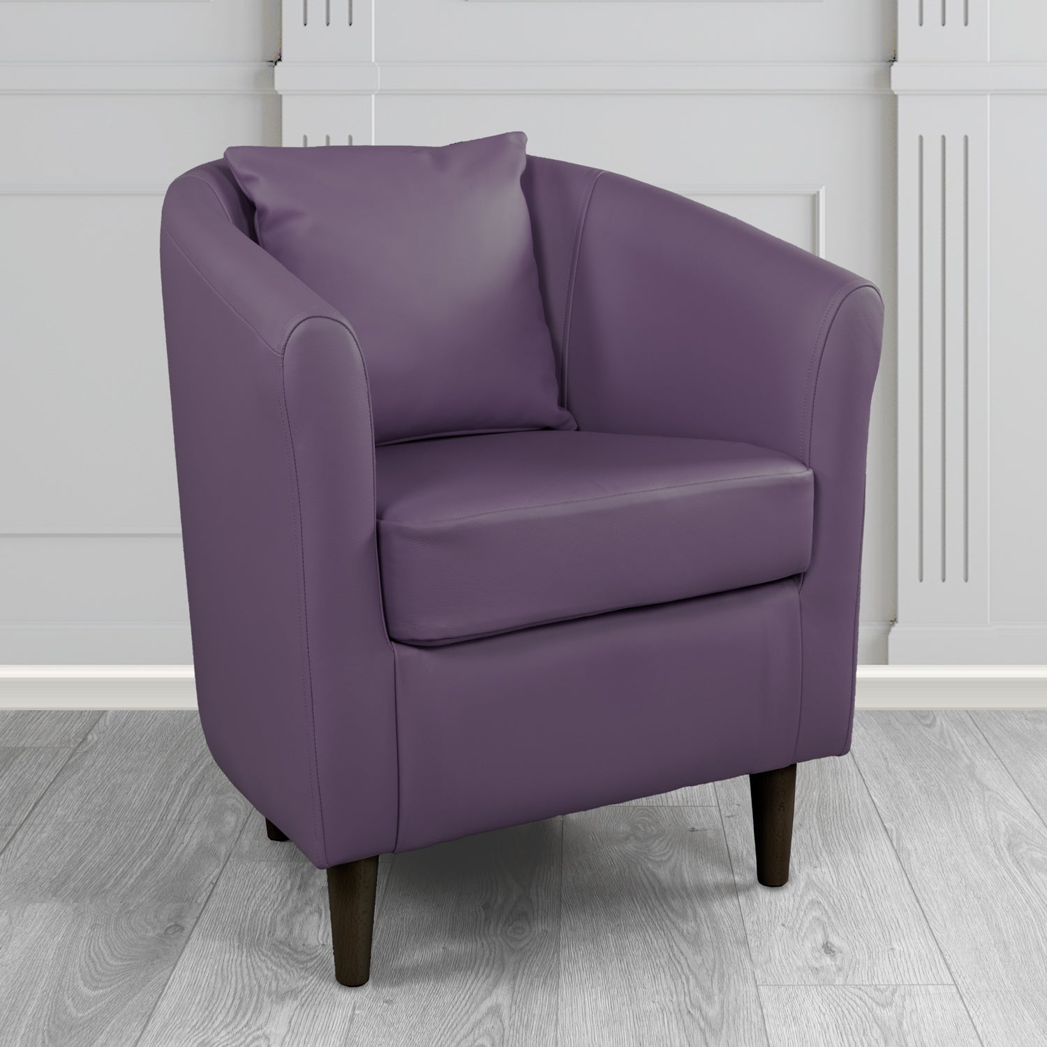 St Tropez Tub Chair with Scatter Cushion in Crest Leather Shelly Crib 5 Genuine Leather