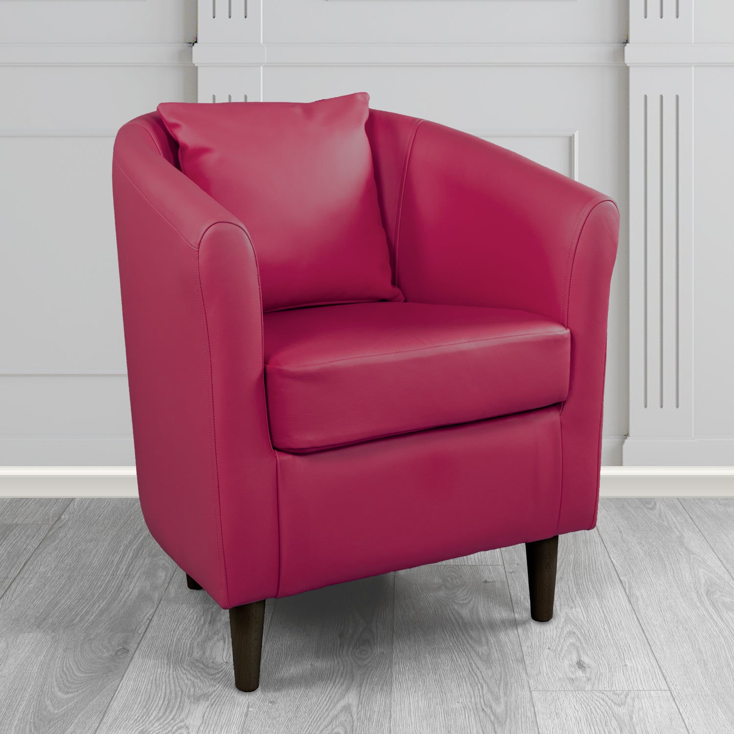 St Tropez Tub Chair with Scatter Cushion in Crest Leather Shelly Crib 5 Genuine Leather