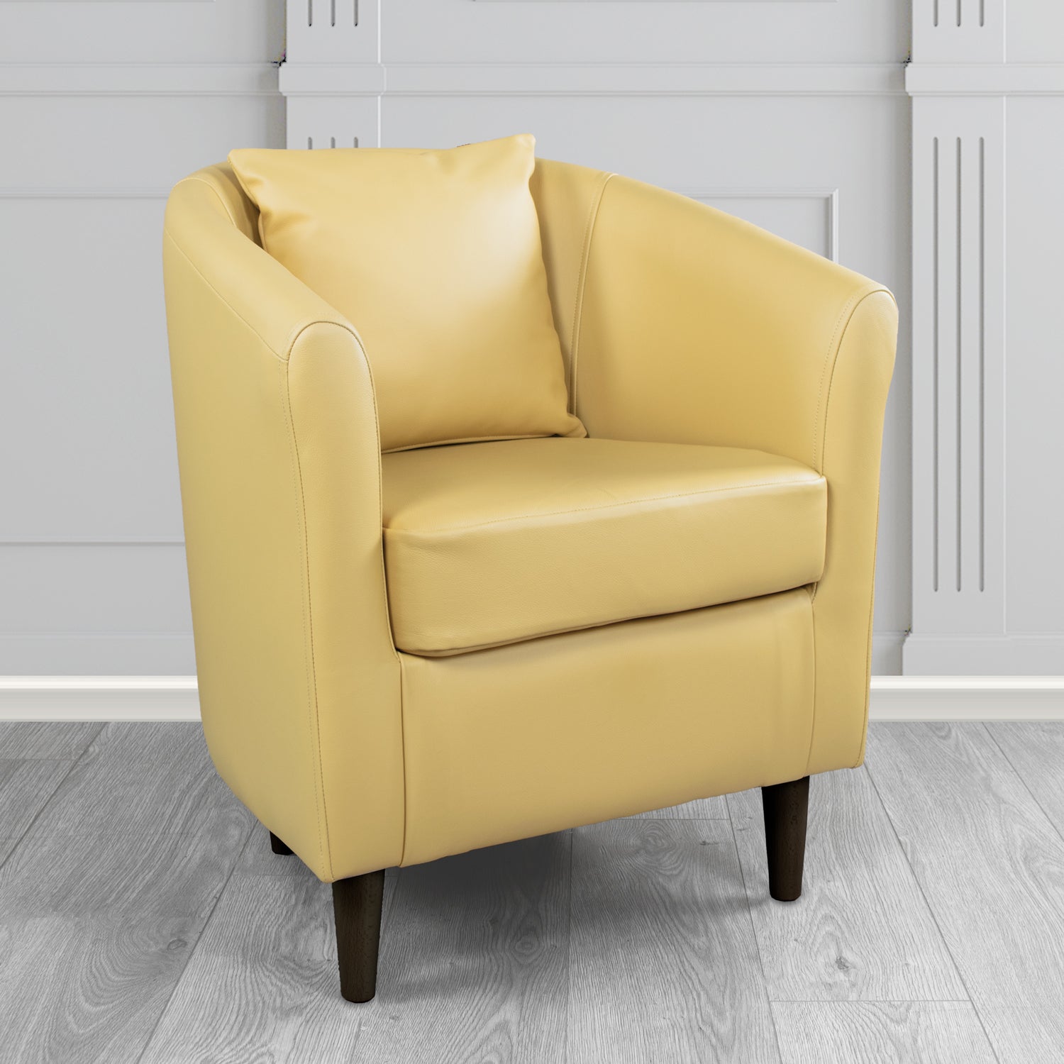 St Tropez Tub Chair with Scatter Cushion in Crest Leather Shelly Crib 5 Genuine Leather