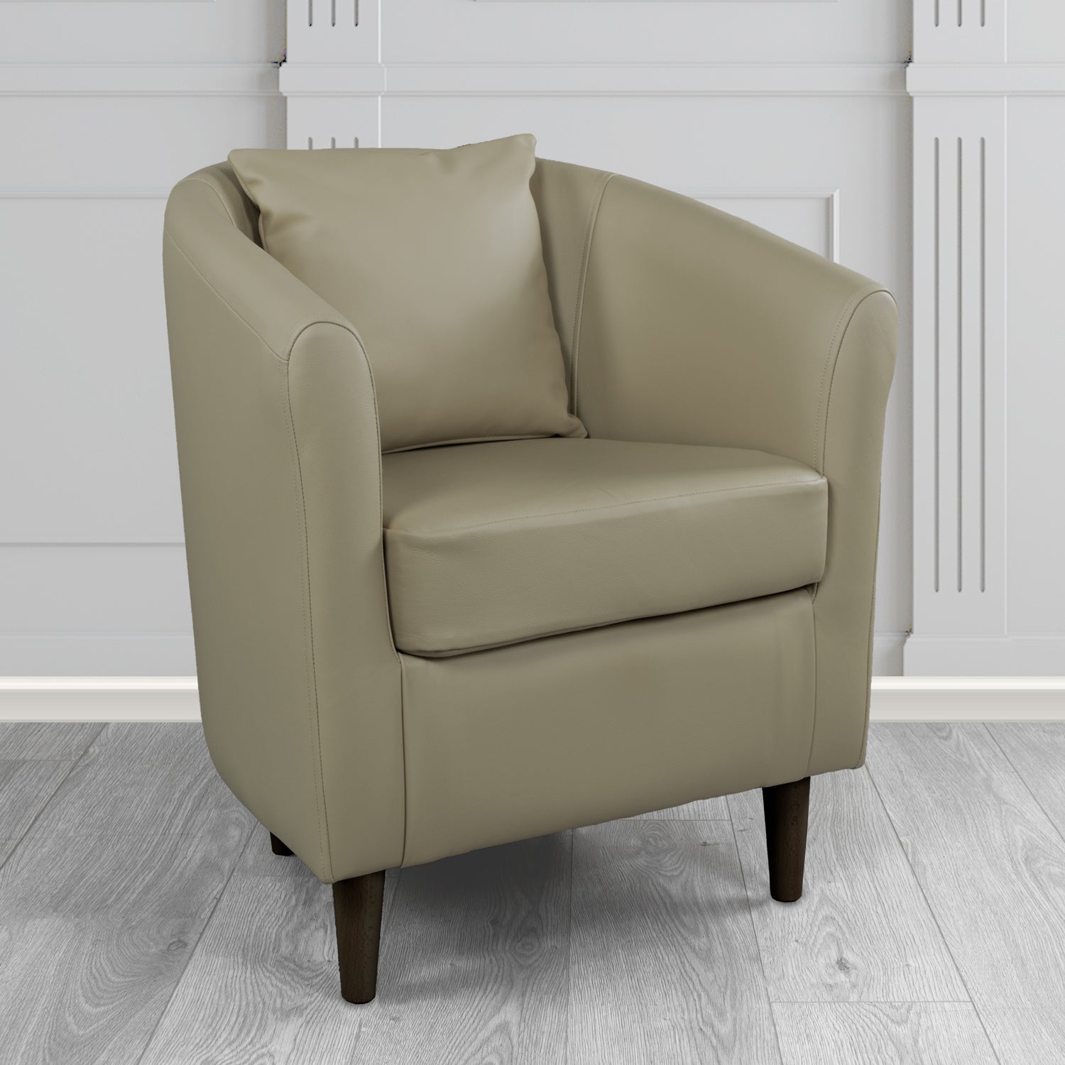 St Tropez Tub Chair with Scatter Cushion in Crest Leather Shelly Crib 5 Genuine Leather