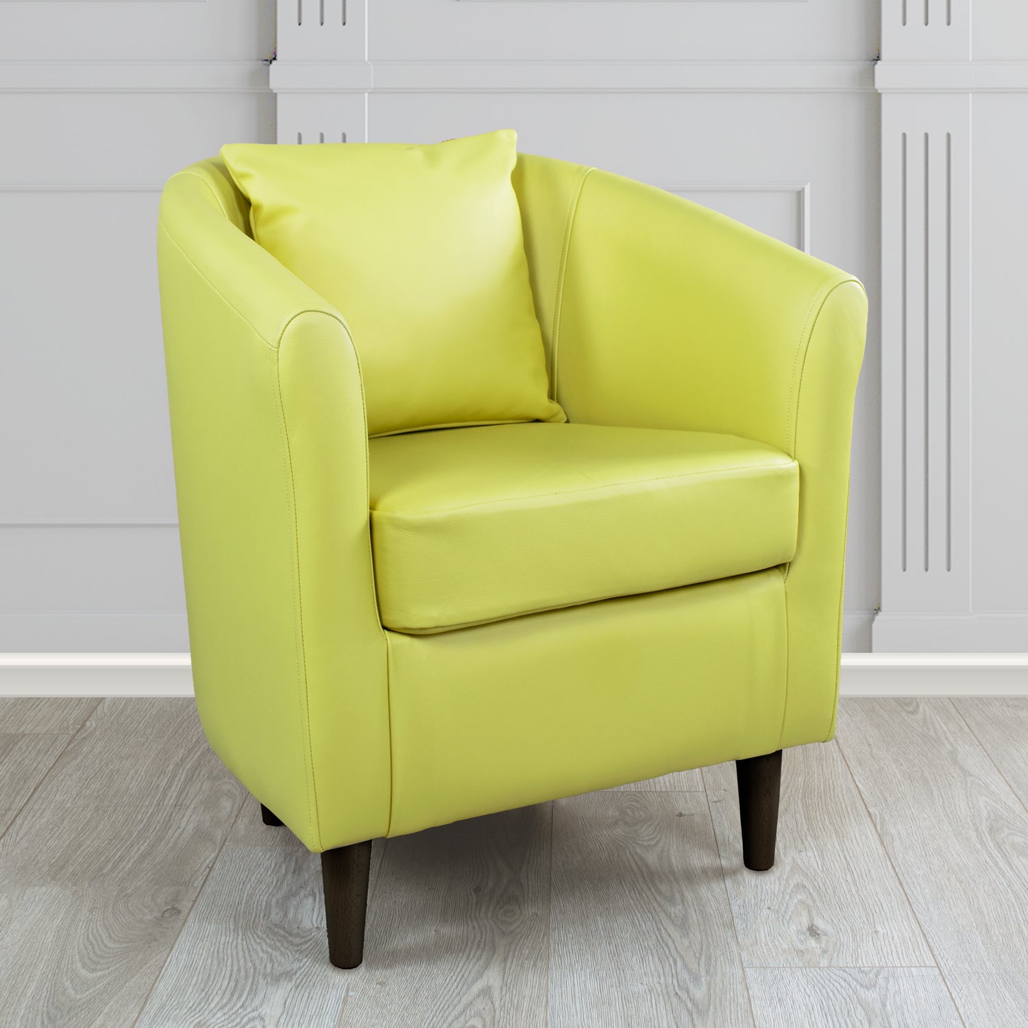 St Tropez Tub Chair with Scatter Cushion in Crest Leather Shelly Crib 5 Genuine Leather