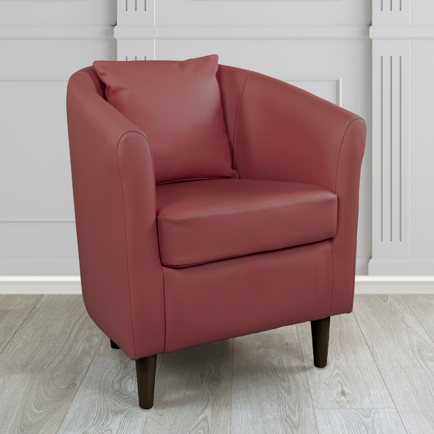 St Tropez Tub Chair with Scatter Cushion in Crest Leather Shelly Crib 5 Genuine Leather