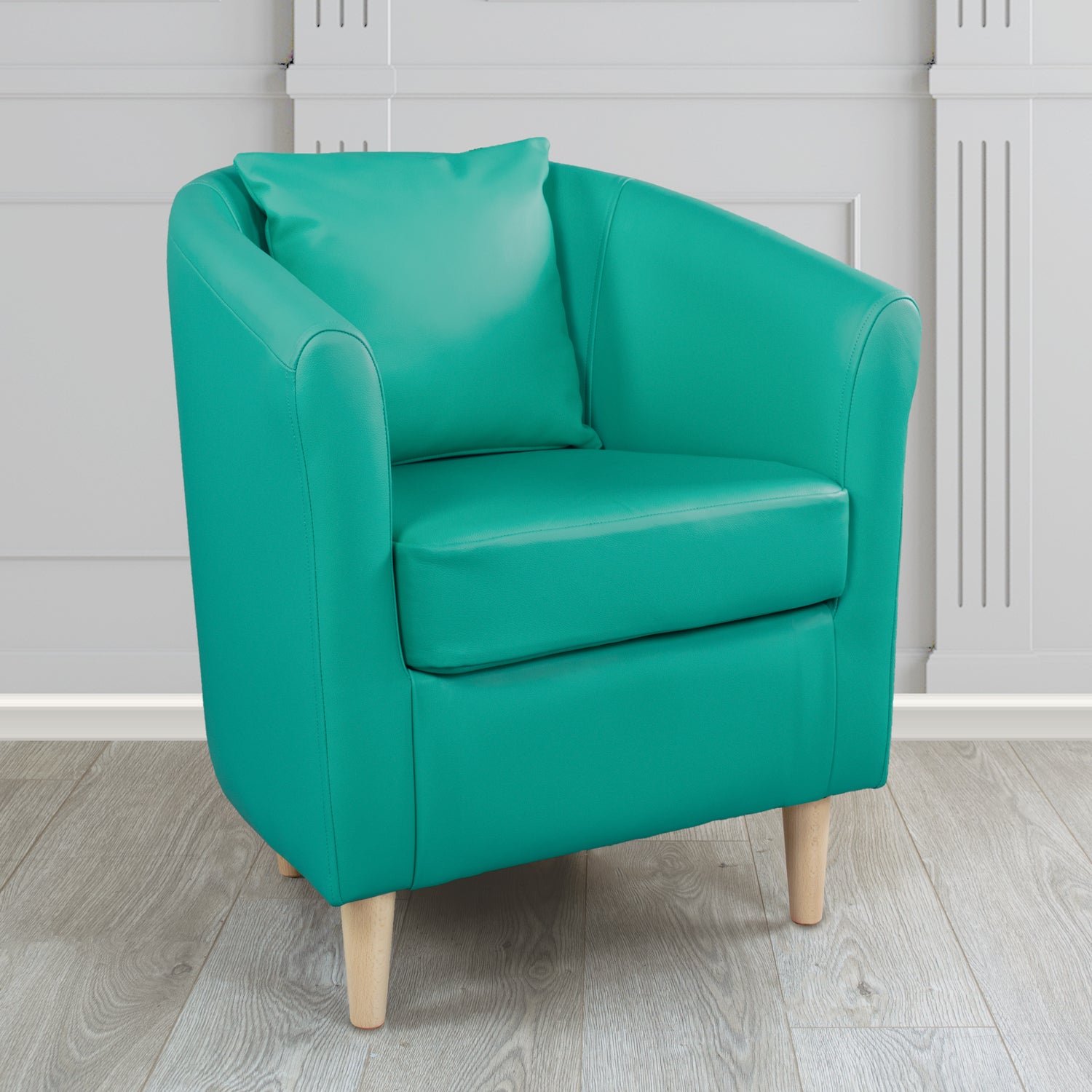St Tropez Tub Chair with Scatter Cushion in Crest Leather Shelly Crib 5 Genuine Leather
