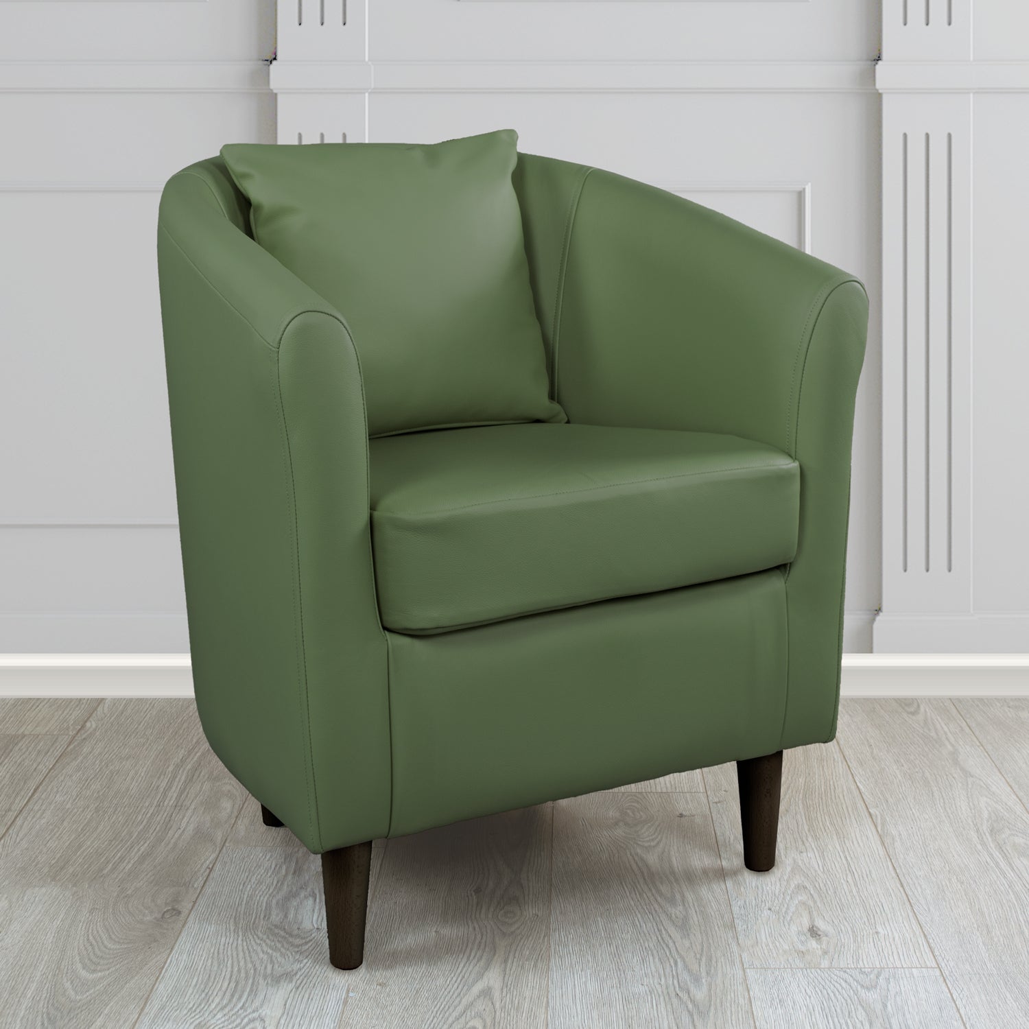 St Tropez Tub Chair with Scatter Cushion in Crest Leather Shelly Crib 5 Genuine Leather