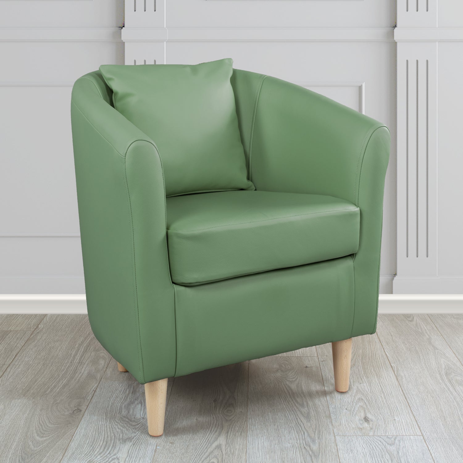St Tropez Tub Chair with Scatter Cushion in Crest Leather Shelly Crib 5 Genuine Leather