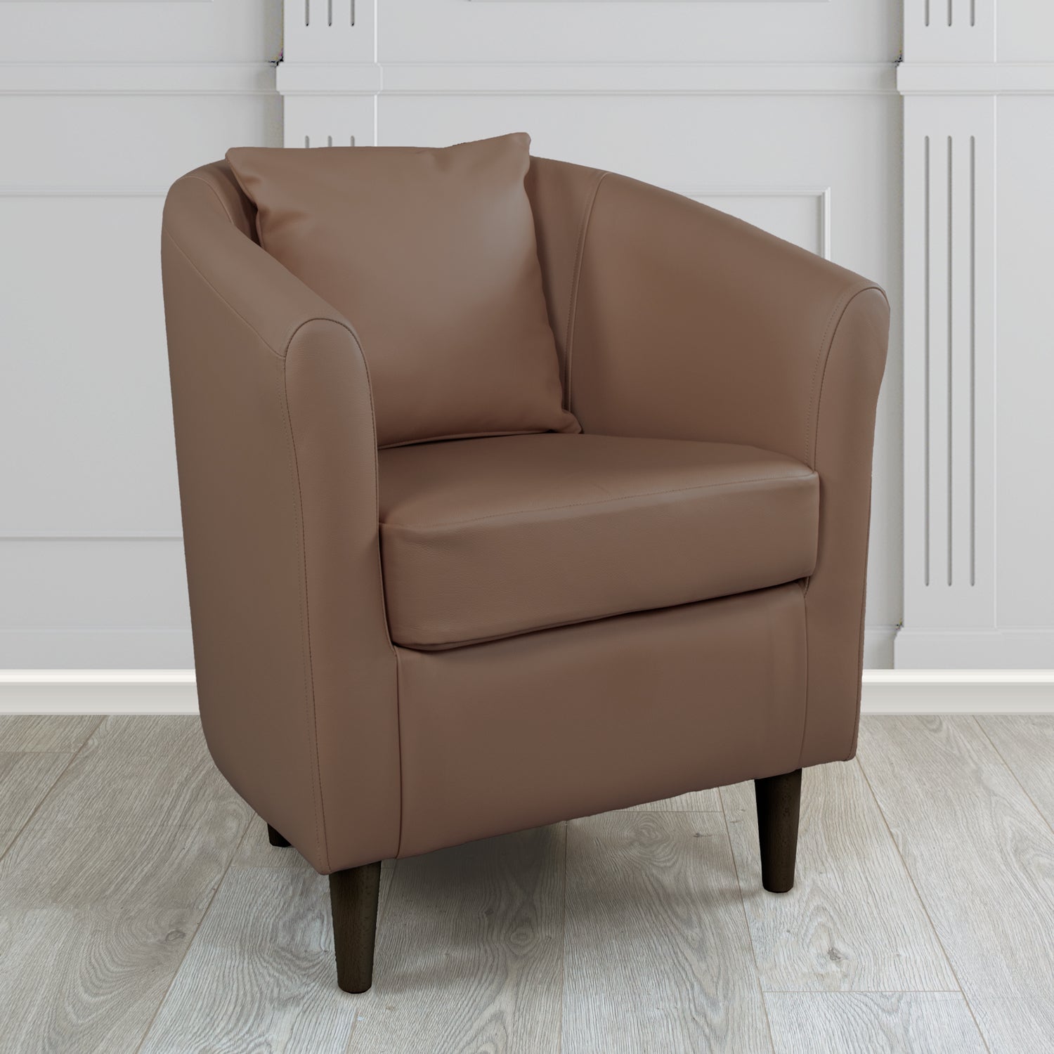 St Tropez Tub Chair with Scatter Cushion in Crest Leather Shelly Crib 5 Genuine Leather