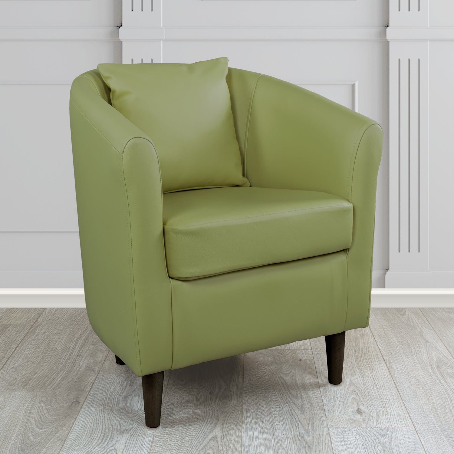 St Tropez Tub Chair with Scatter Cushion in Crest Leather Shelly Crib 5 Genuine Leather