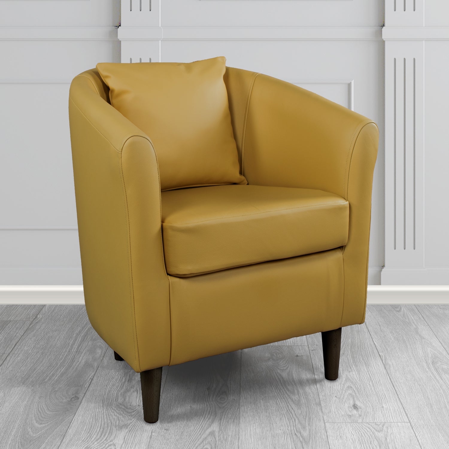 St Tropez Tub Chair with Scatter Cushion in Crest Leather Shelly Crib 5 Genuine Leather