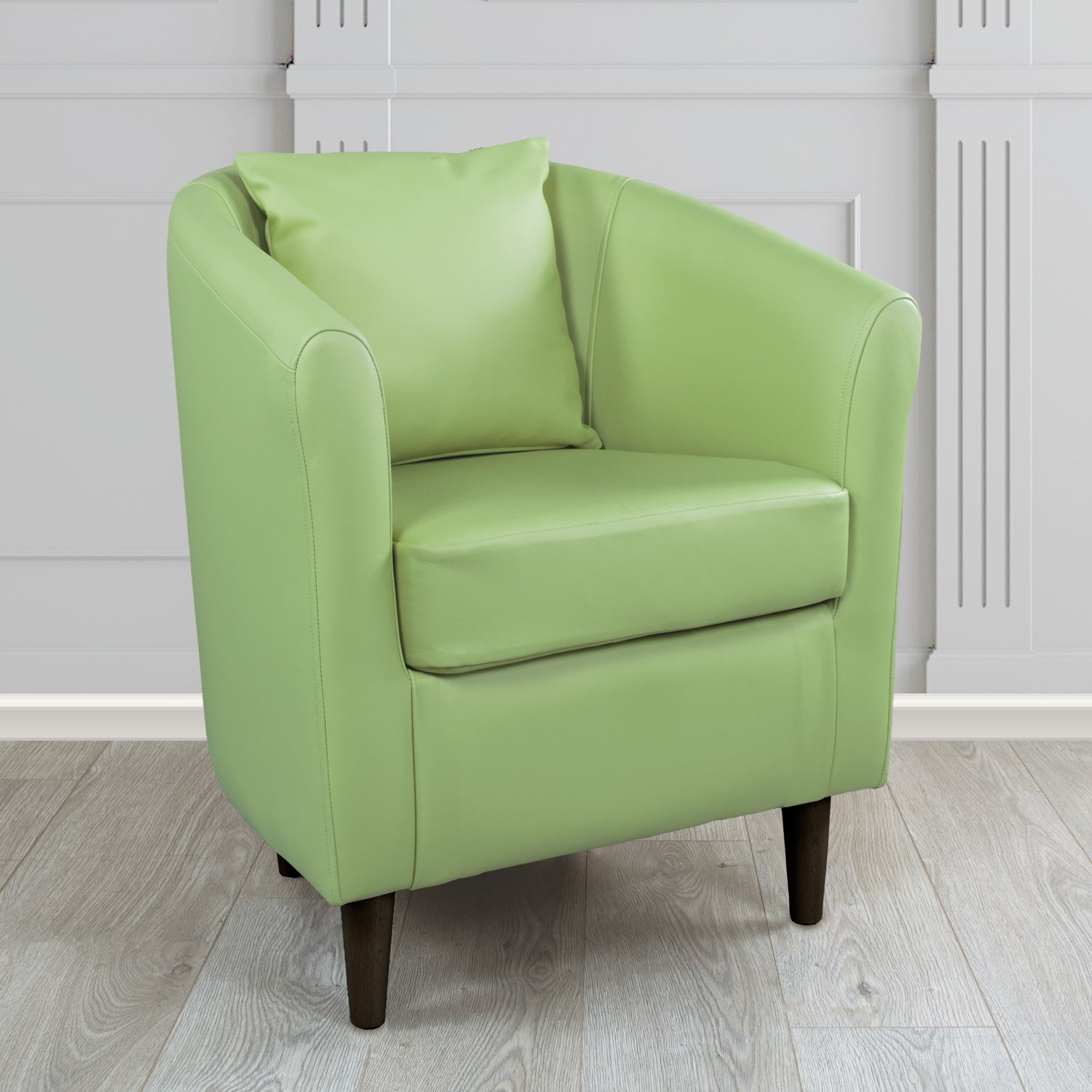 St Tropez Tub Chair with Scatter Cushion in Crest Leather Shelly Crib 5 Genuine Leather