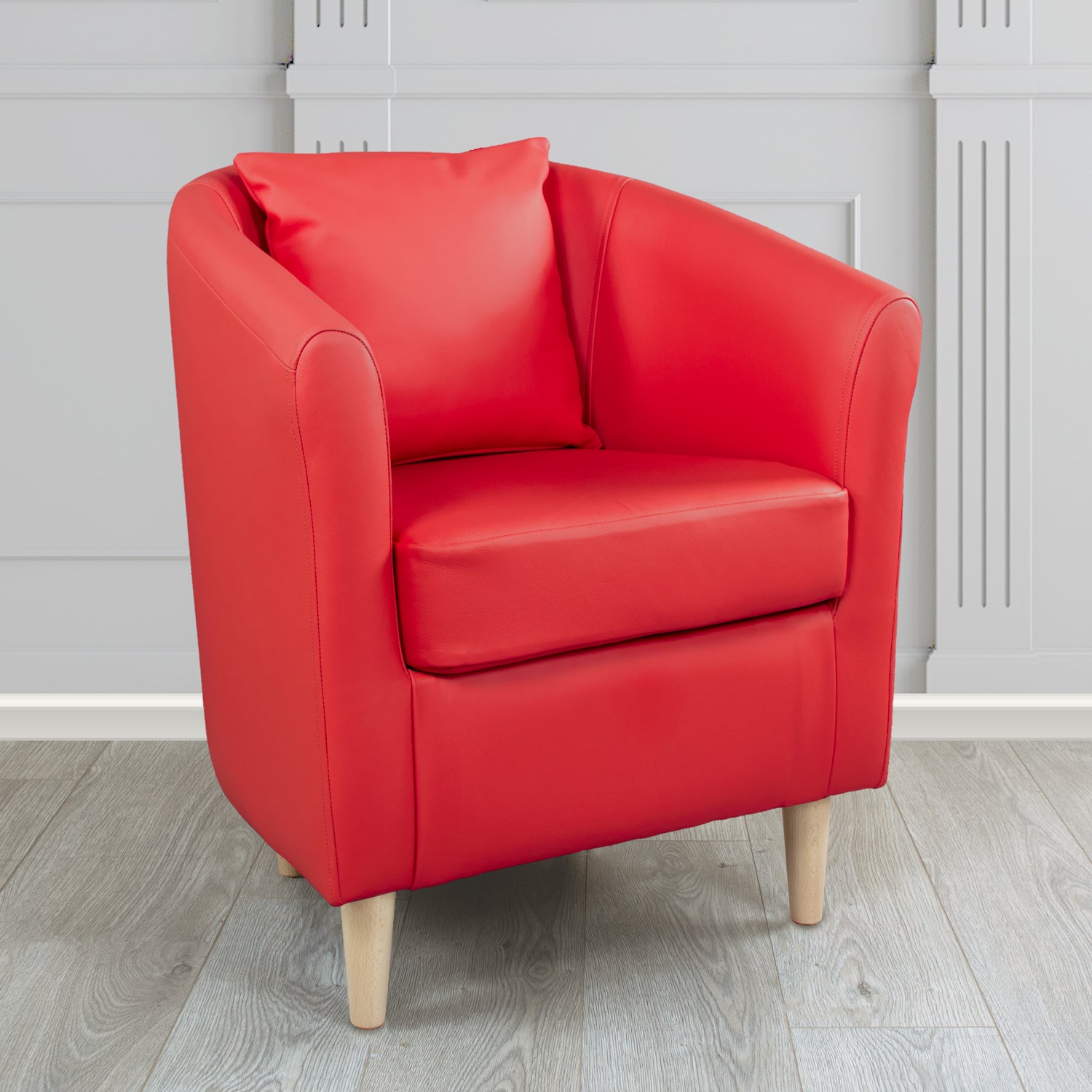 St Tropez Tub Chair with Scatter Cushion in Crest Leather Shelly Crib 5 Genuine Leather