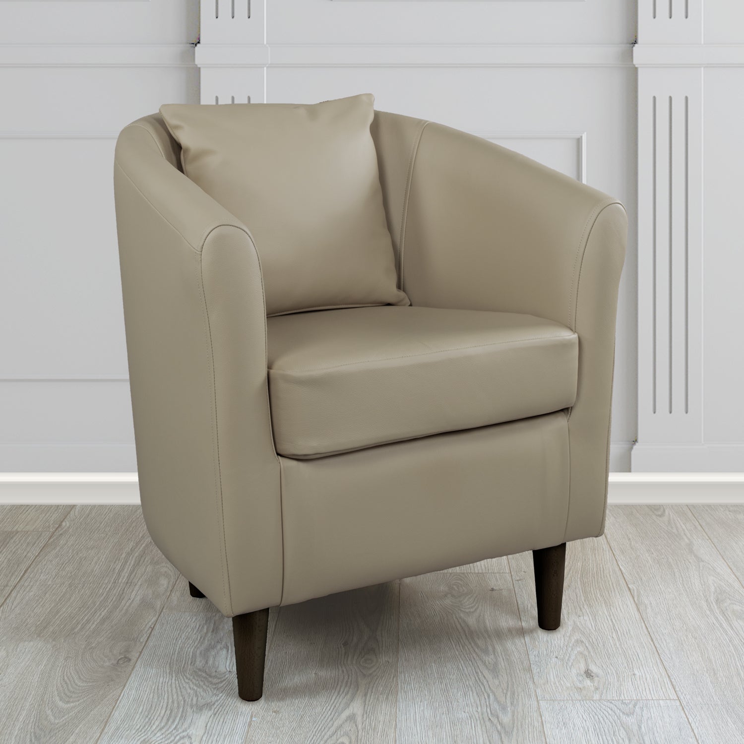 St Tropez Tub Chair with Scatter Cushion in Crest Leather Shelly Crib 5 Genuine Leather