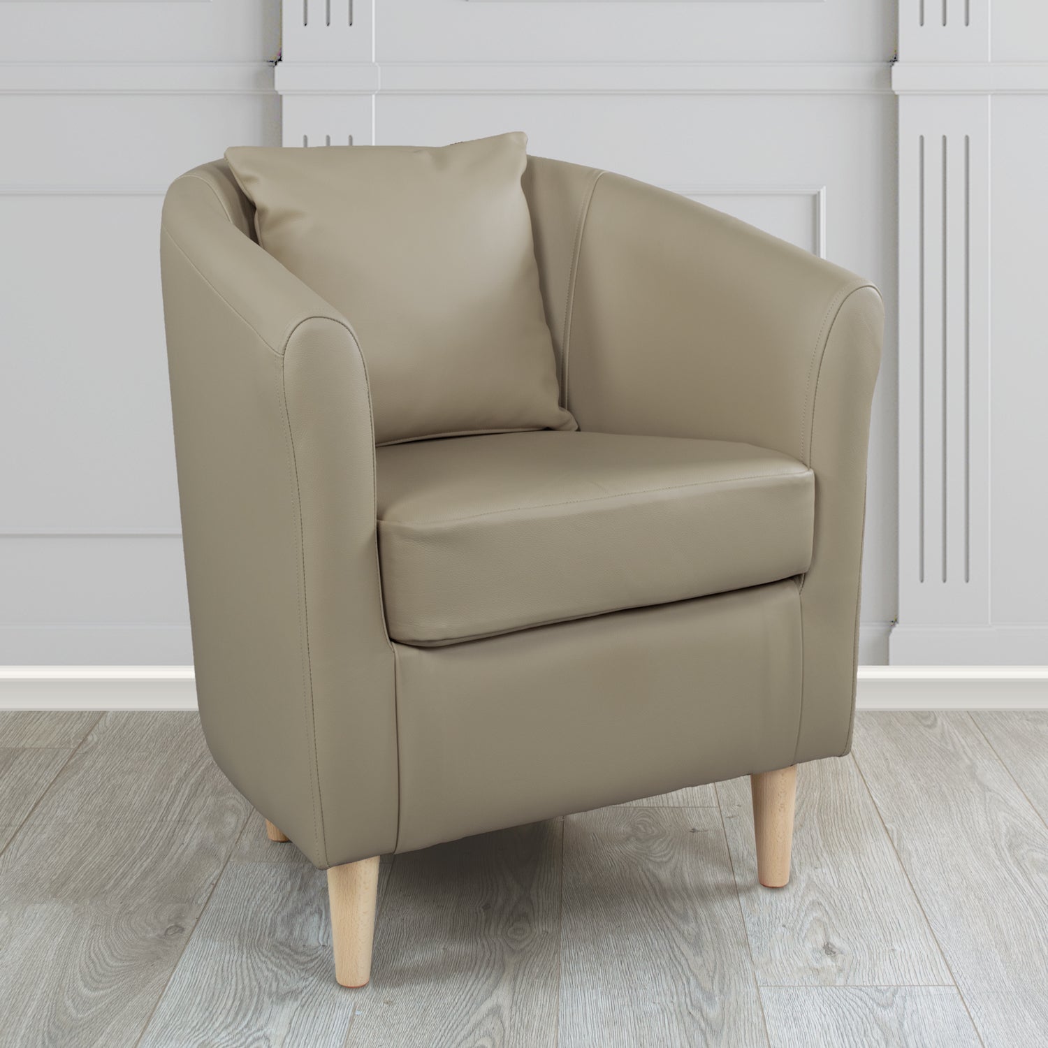 St Tropez Tub Chair with Scatter Cushion in Crest Leather Shelly Crib 5 Genuine Leather