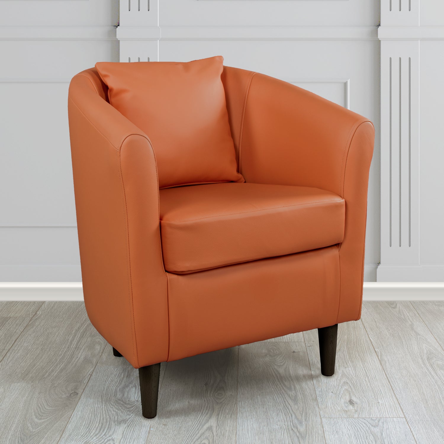 St Tropez Tub Chair with Scatter Cushion in Crest Leather Shelly Crib 5 Genuine Leather