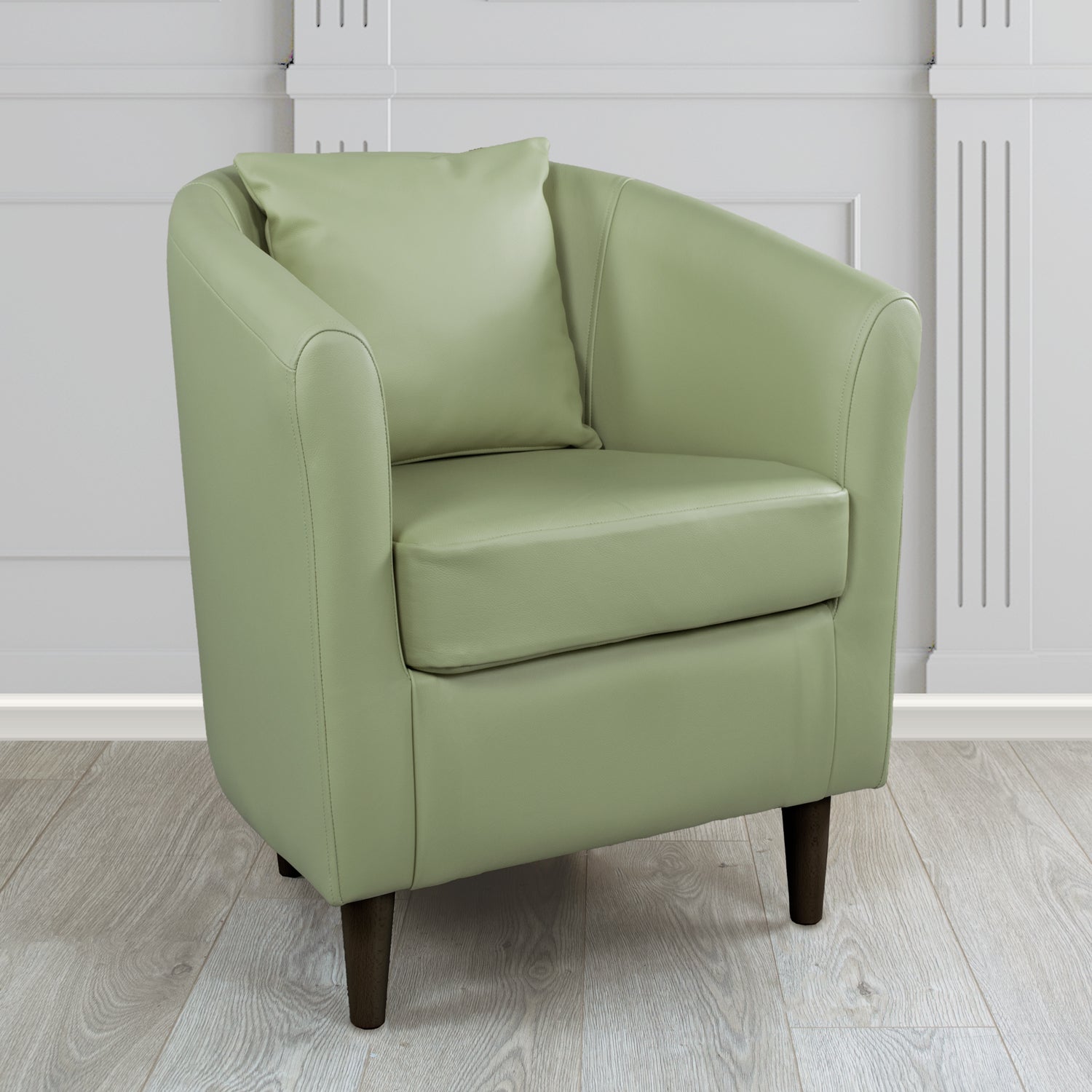 St Tropez Tub Chair with Scatter Cushion in Crest Leather Shelly Crib 5 Genuine Leather