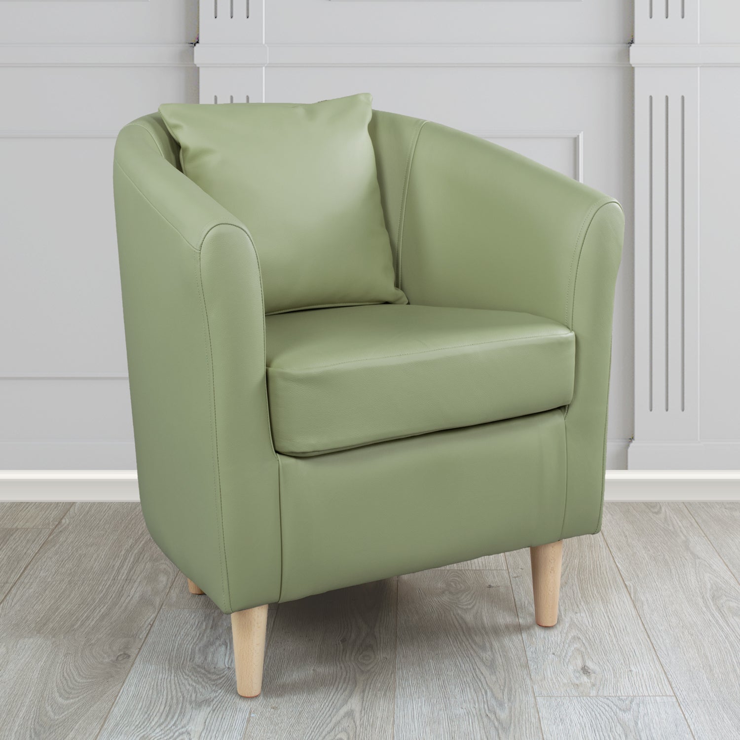 St Tropez Tub Chair with Scatter Cushion in Crest Leather Shelly Crib 5 Genuine Leather