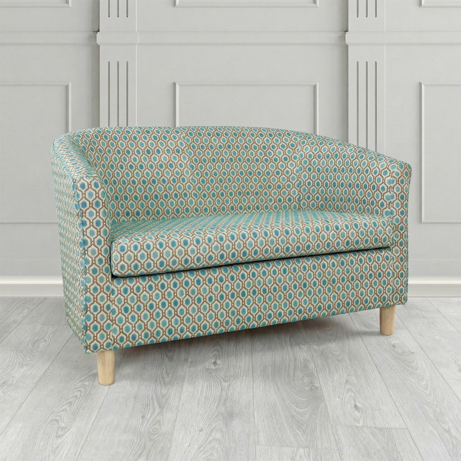 Tuscany 2 Seater Tub Sofa in Fryett's Recco Geometric Pattern Fabric