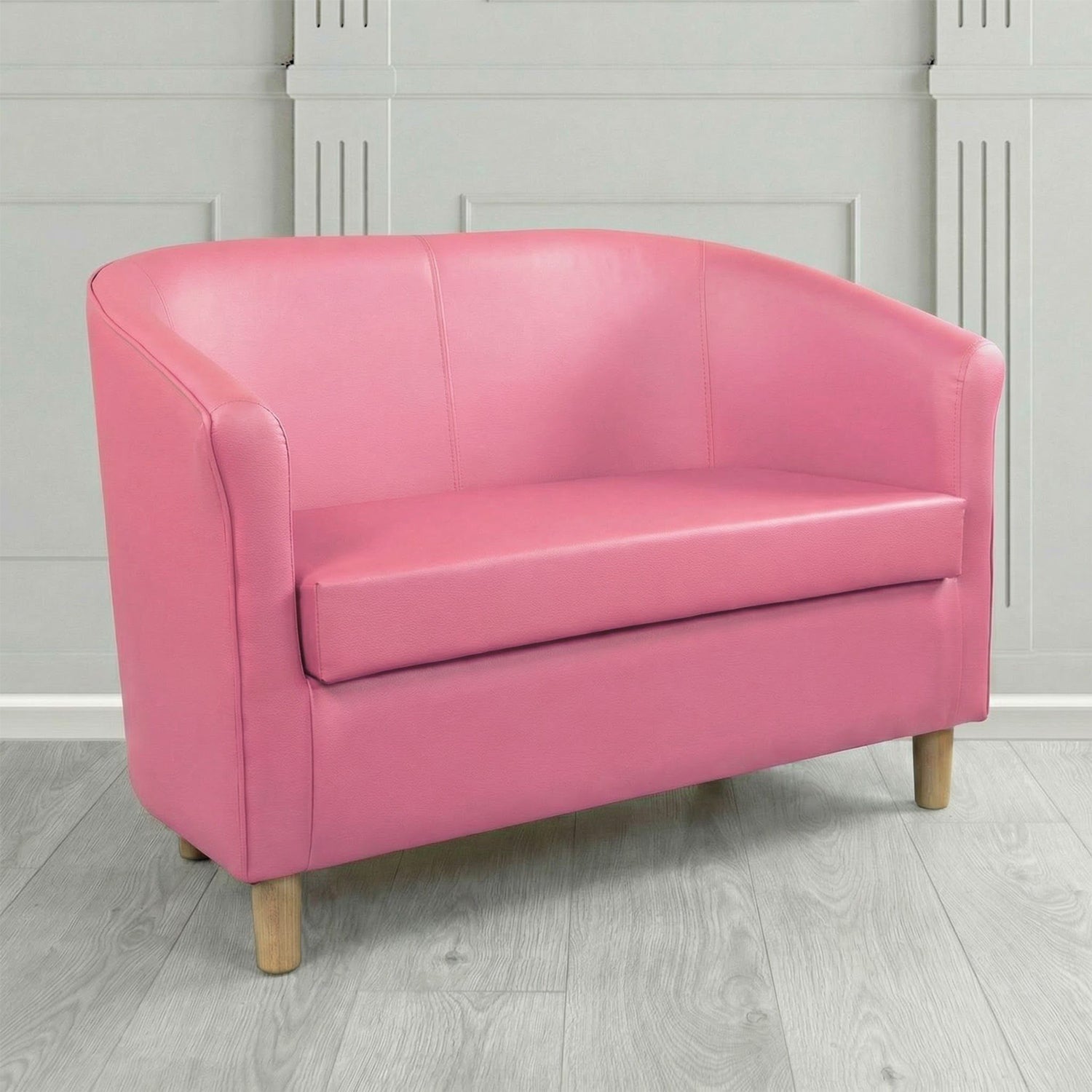 Tuscany 2 Seater Tub Sofa in Cristina Marrone Memphis Antimicrobial Crib 5 Contract Faux Leather