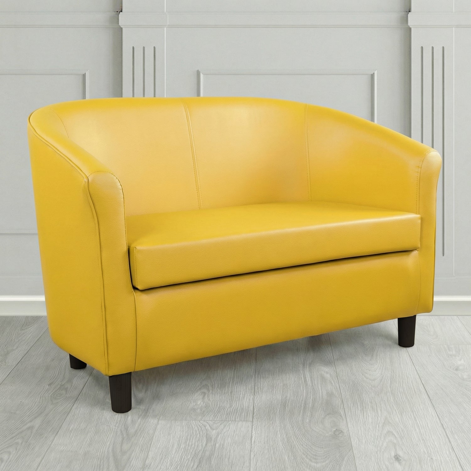 Tuscany 2 Seater Tub Sofa in Cristina Marrone Memphis Antimicrobial Crib 5 Contract Faux Leather