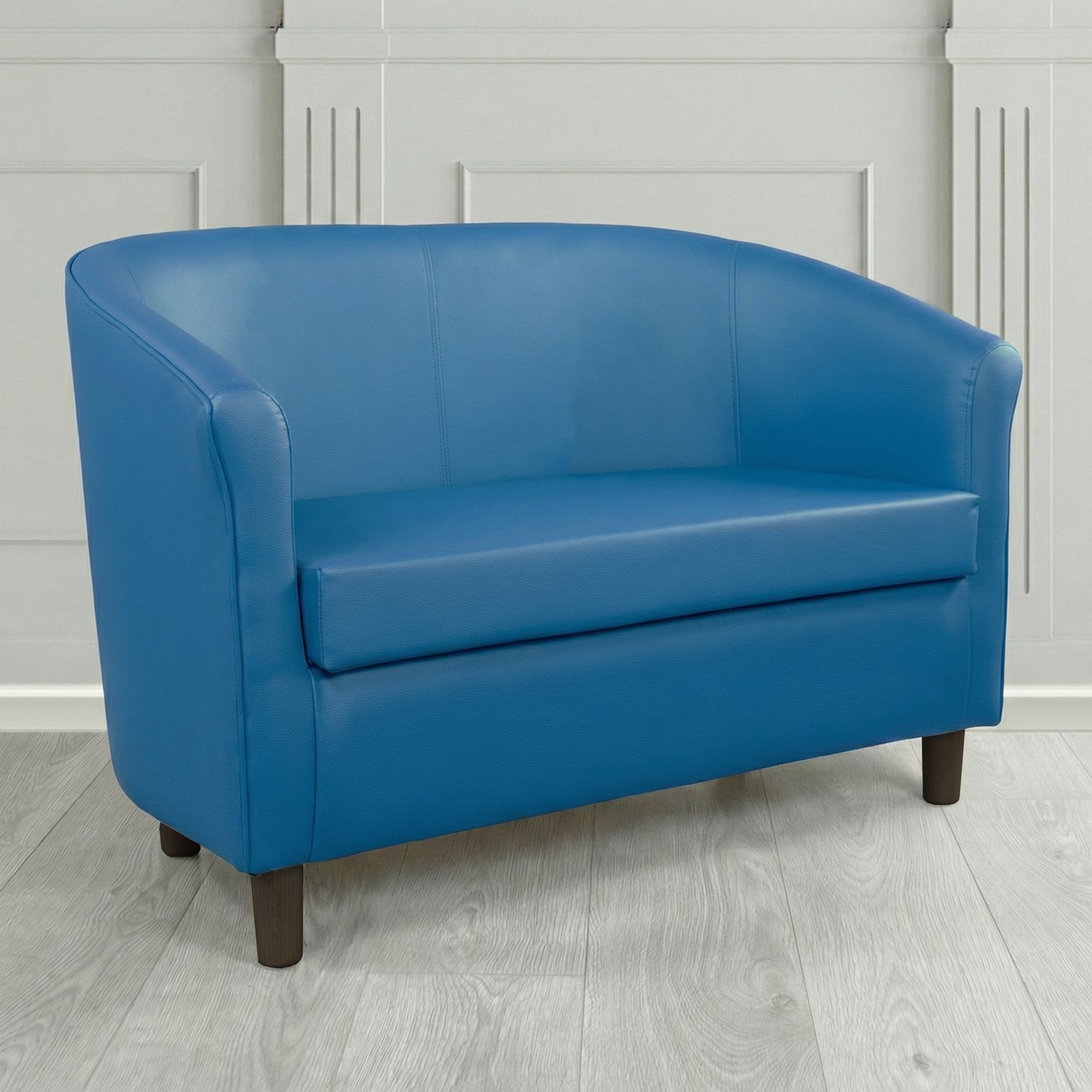 Tuscany 2 Seater Tub Sofa in Cristina Marrone Memphis Antimicrobial Crib 5 Contract Faux Leather