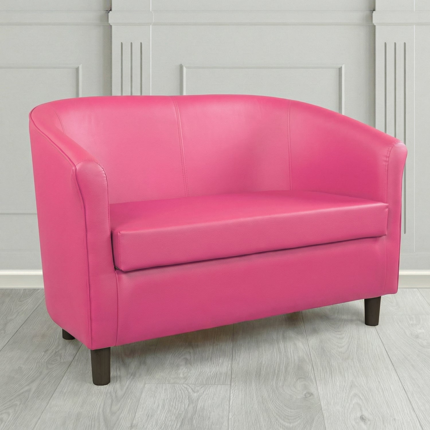 Tuscany 2 Seater Tub Sofa in Cristina Marrone Memphis Antimicrobial Crib 5 Contract Faux Leather