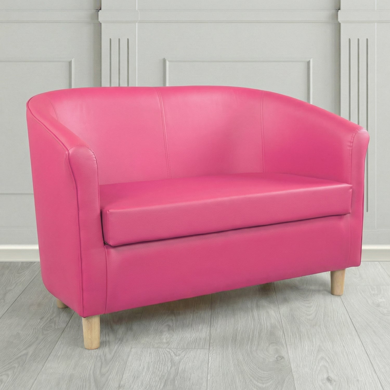 Tuscany 2 Seater Tub Sofa in Cristina Marrone Memphis Antimicrobial Crib 5 Contract Faux Leather