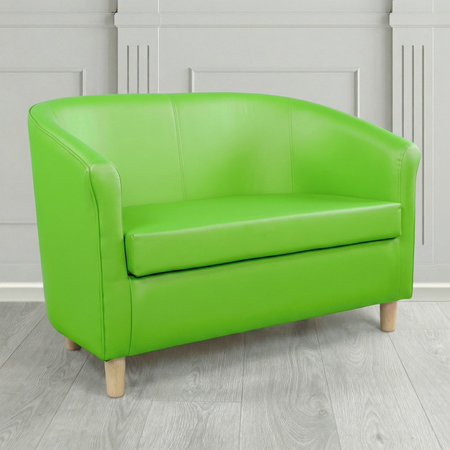 Tuscany 2 Seater Tub Sofa in Cristina Marrone Memphis Antimicrobial Crib 5 Contract Faux Leather