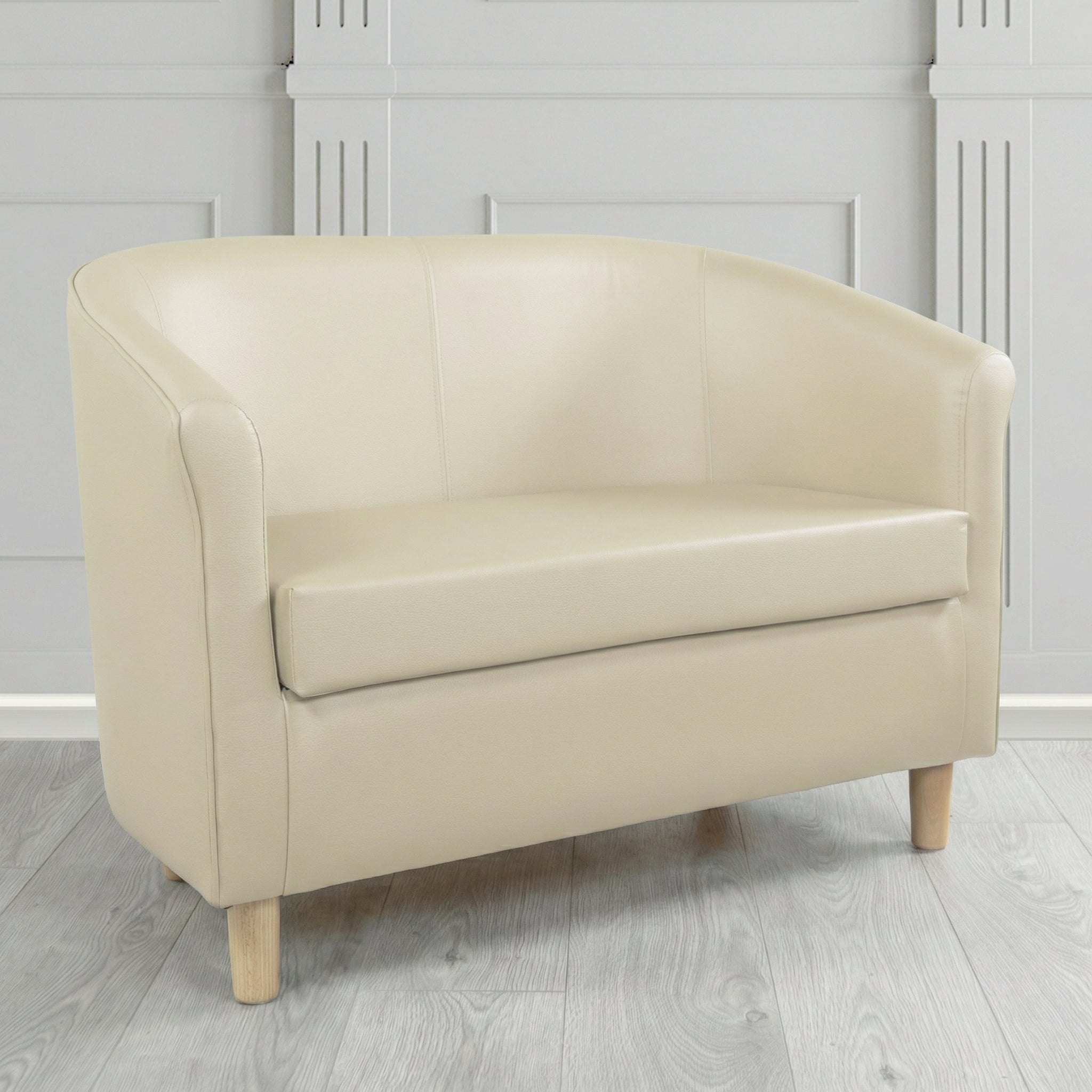 Tuscany 2 Seater Tub Sofa in Cristina Marrone Memphis Antimicrobial Crib 5 Contract Faux Leather
