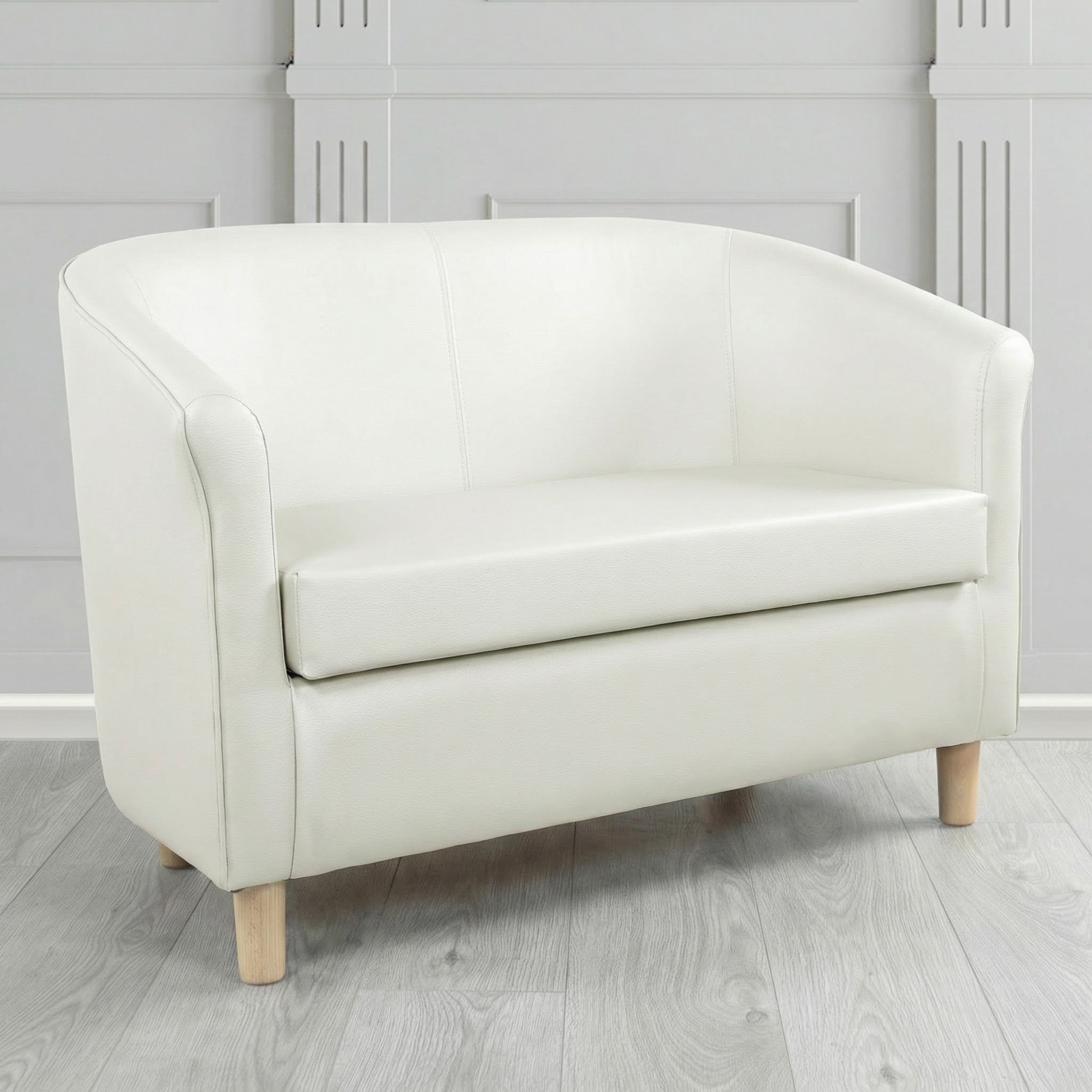 Tuscany 2 Seater Tub Sofa in Cristina Marrone Memphis Antimicrobial Crib 5 Contract Faux Leather