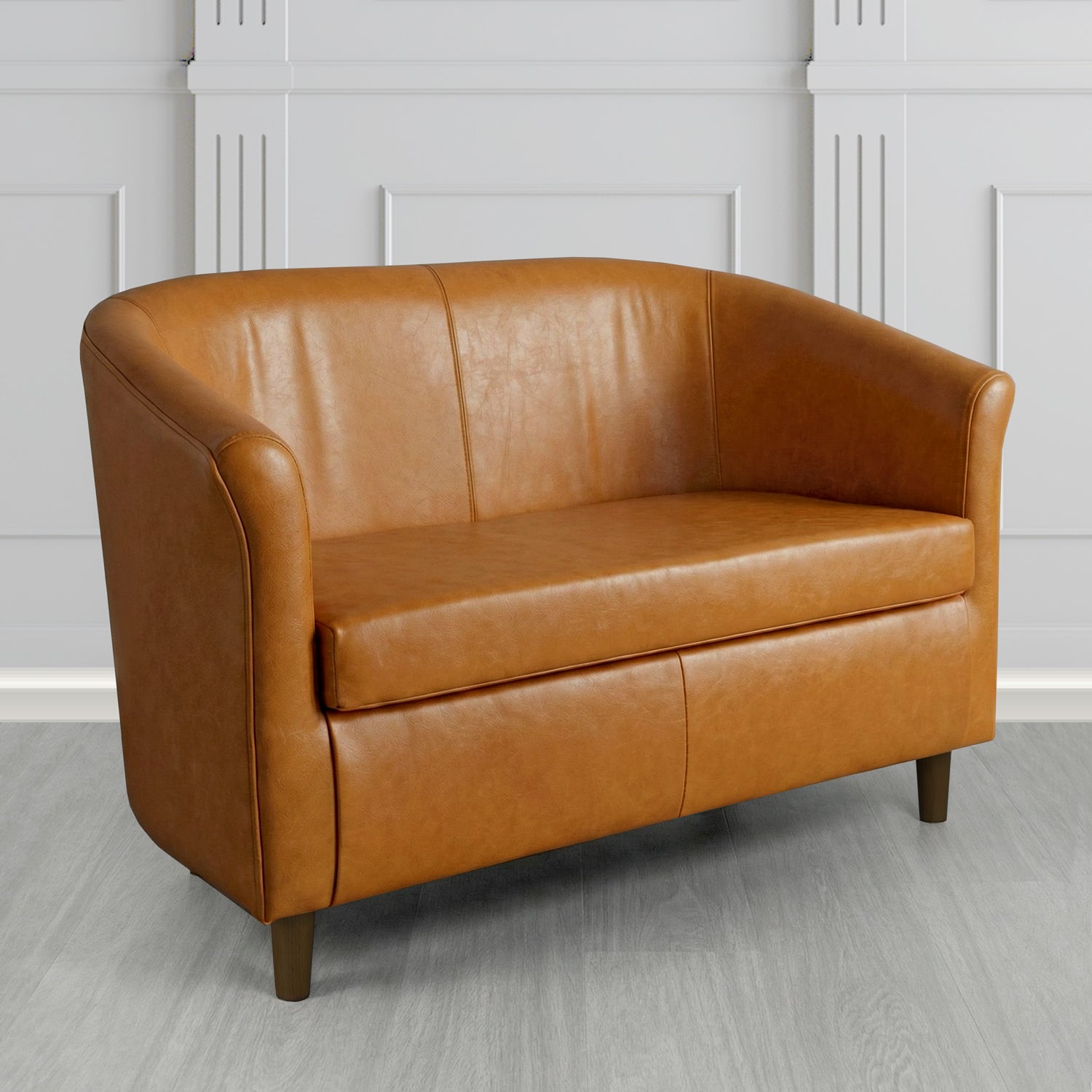 Tuscany 2 Seater Tub Sofa in Crest Leather Old English Crib 5 Genuine Leather