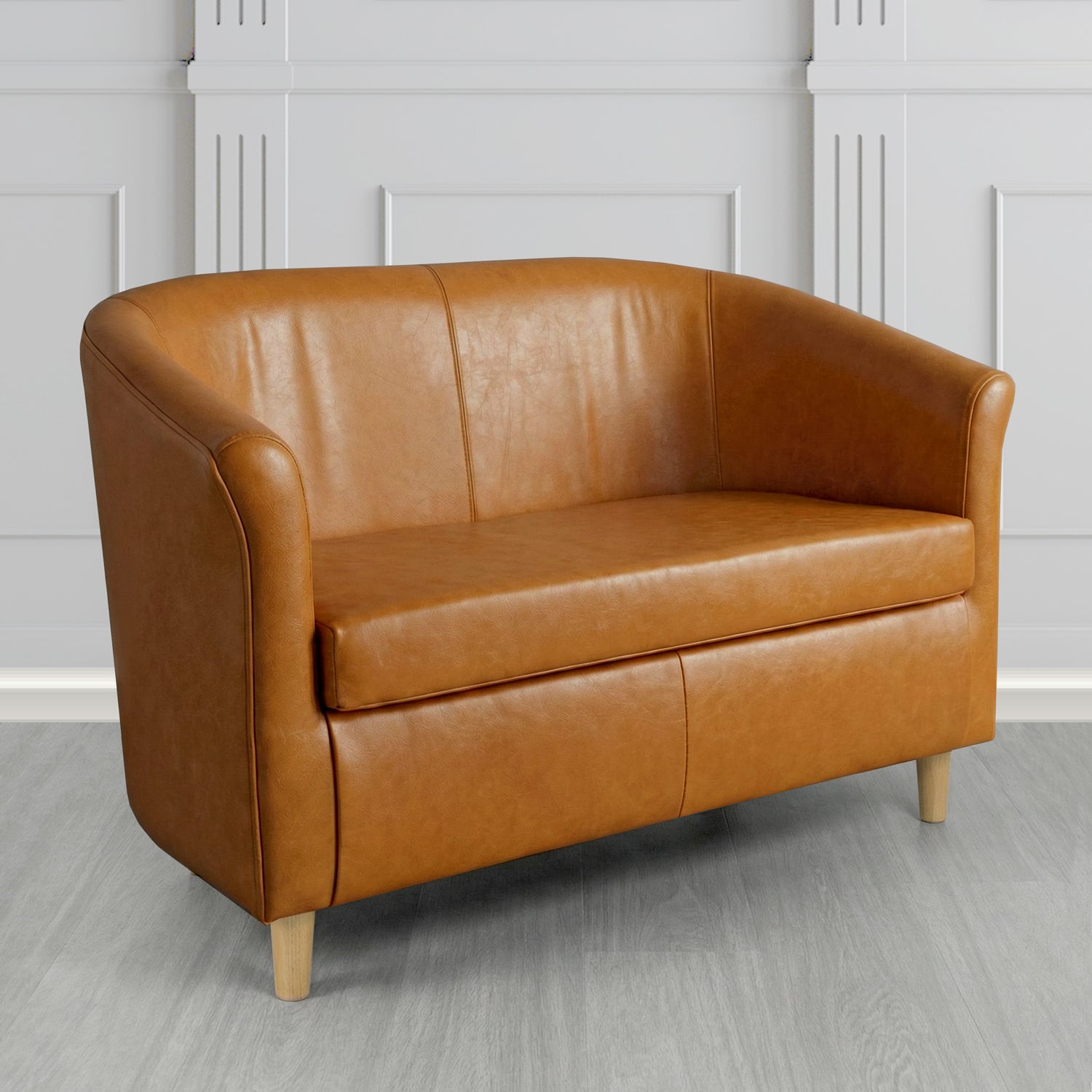 Tuscany 2 Seater Tub Sofa in Crest Leather Old English Crib 5 Genuine Leather