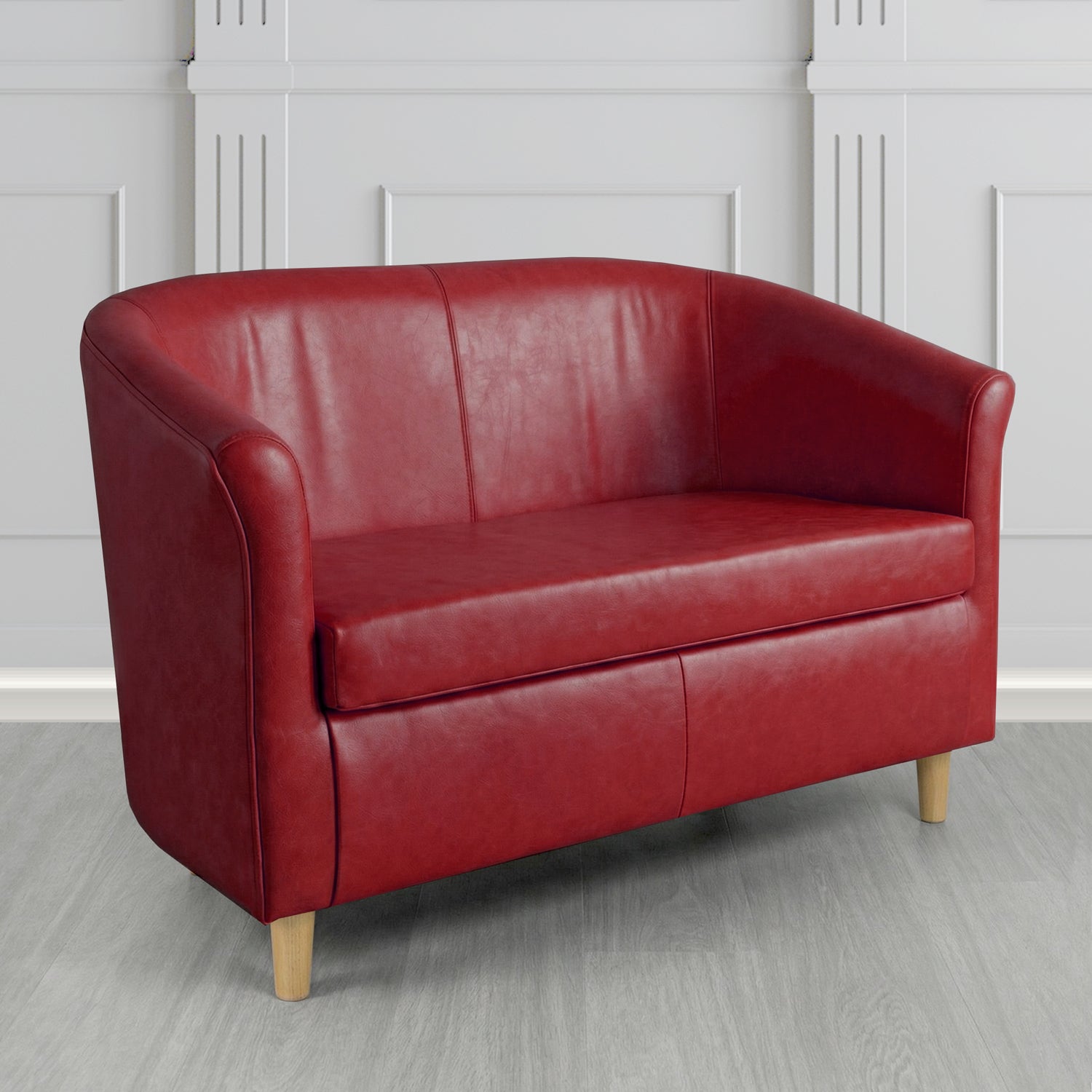 Tuscany 2 Seater Tub Sofa in Crest Leather Old English Crib 5 Genuine Leather